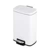 Front. Innovaze - 1.3 Gal./5 Liter Rectangular Matt White Step-on Trash Can for Bathroom and Office - White.