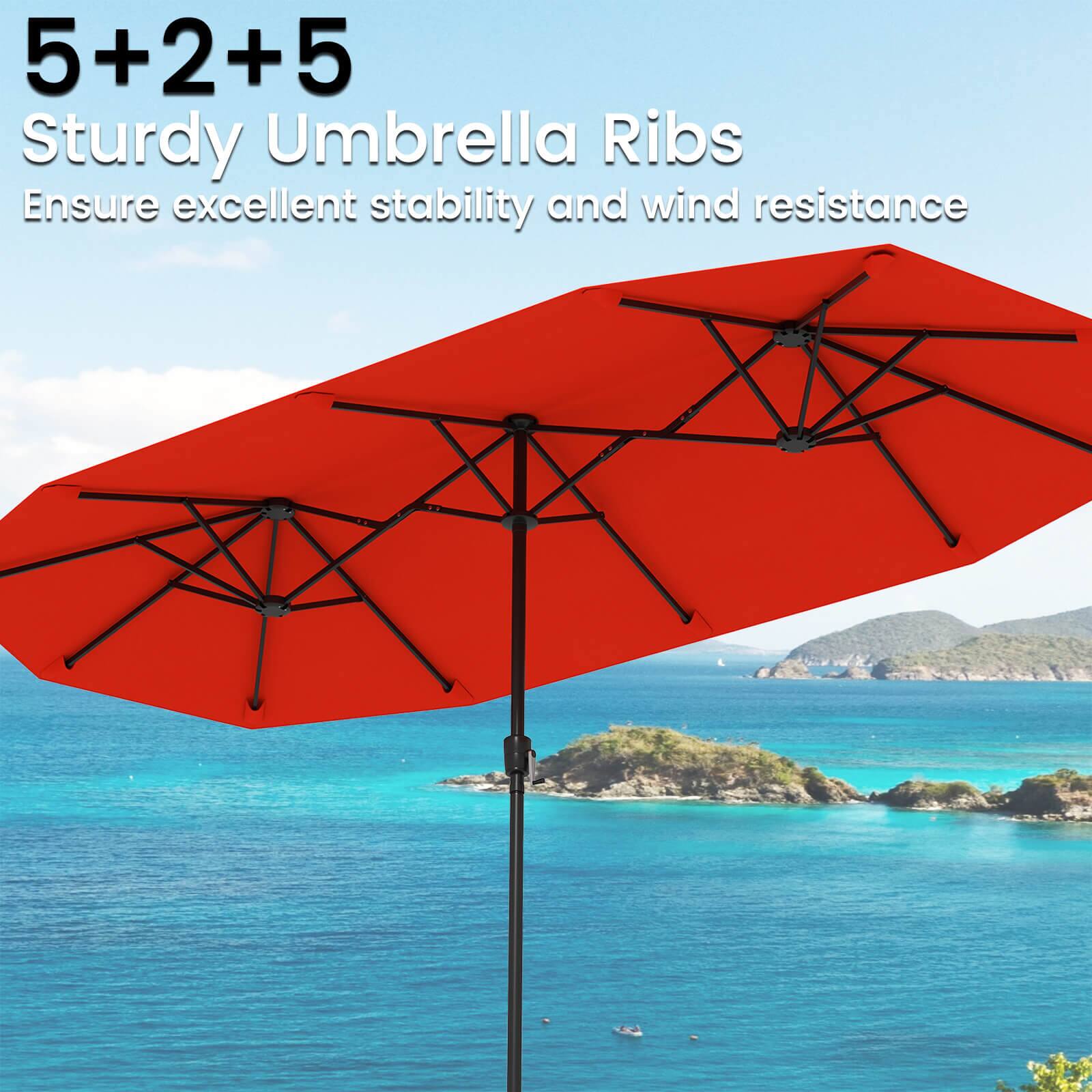 5+2+5 2+5 Sturdy Umbrella Ribs Ensure excellent stability and wind resistance