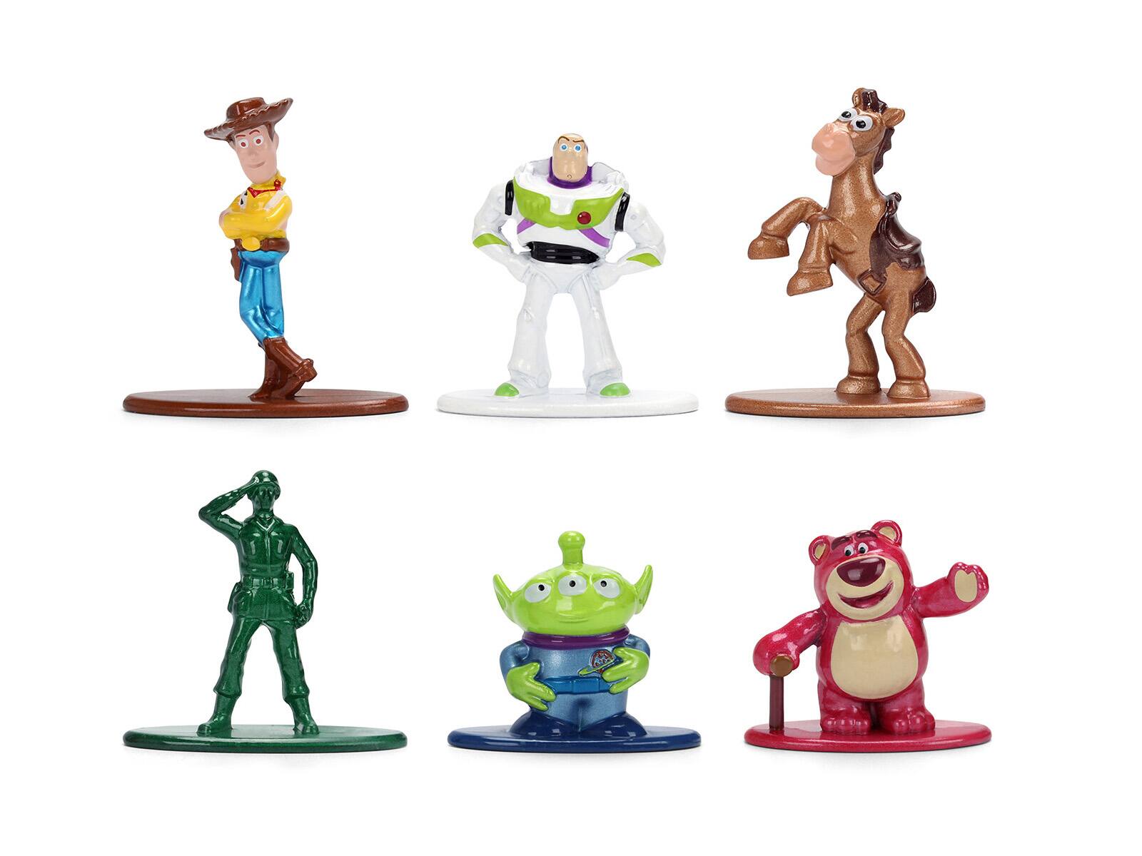 Back. Jada - Set of 6 Diecast Figures "Toy Story" Movie Franchise "Nano Metalfigs" Series Diecast Models by Jada - Multicolor.
