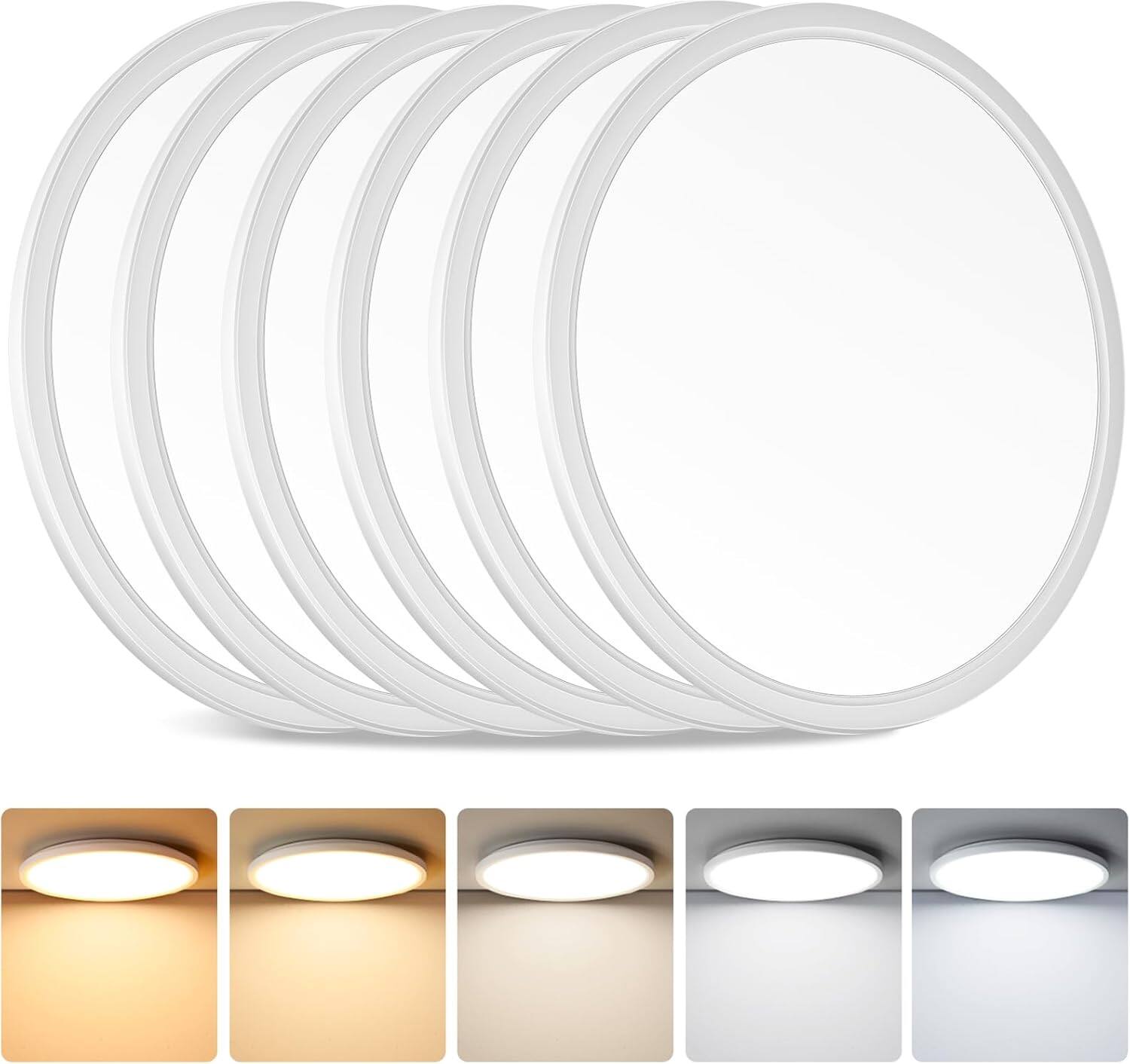 Nordic Hygge - 12 Inch LED Ceiling Light Flush Mount, 24W 3200LM 0.67 Inch Thickness Close to Ceiling Light Fixtures - White