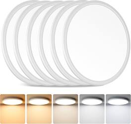 Nordic Hygge - 12 Inch LED Ceiling Light Flush Mount, 24W 3200LM 0.67 Inch Thickness Close to Ceiling Light Fixtures - White