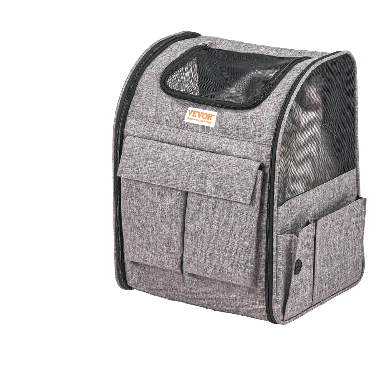 Dexmalle - Dexmalle-For Under 18LBS Rolling Pet Carrier Backpack with Removable Wheels-Grey