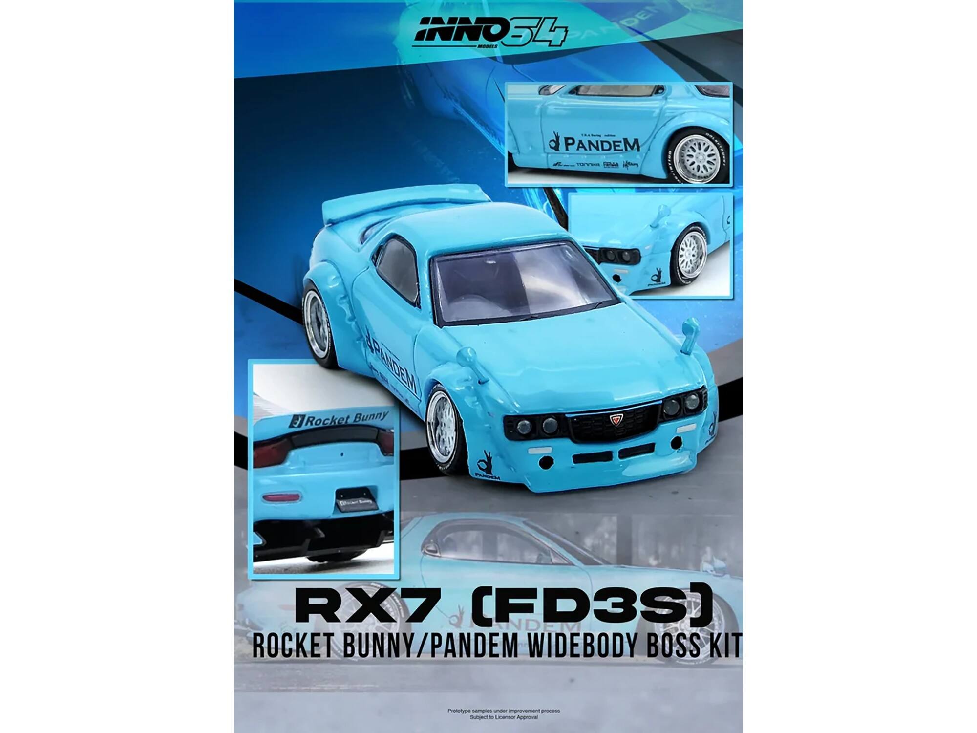INNO34 MS ANDET PANDEM nV ofe PANDE E Rocket Bunny RX7 (FD3S) LNDE ROCKET BUNNY/PANDEM WIDEBODY BOSS KIT Potutype Lampes untr mgriement nP u - Len Approal