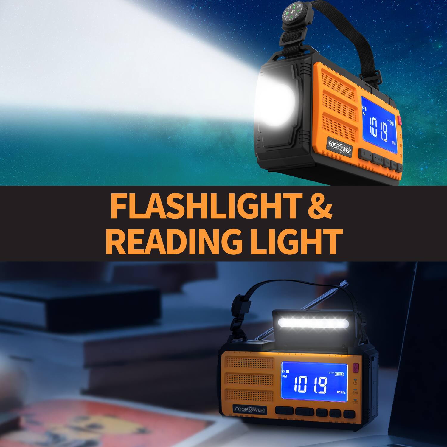 "FLASHLIGHT & READING LIGHT" FOSPOWER