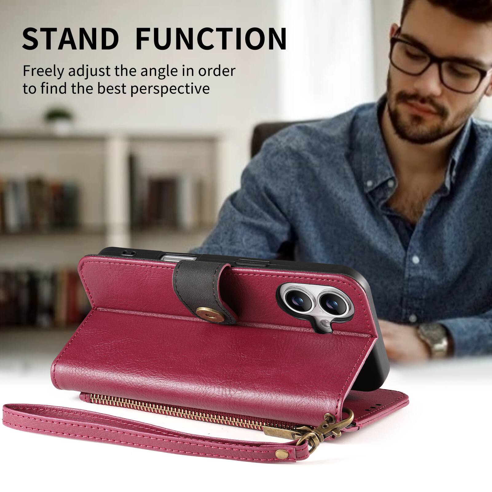 STAND FUNCTION  
Freely adjust the angle in order to find the best perspective