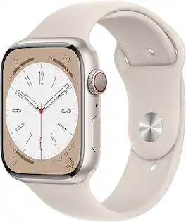 Refurbished Excellent - Apple Watch Series 8 (GPS) 41mm Aluminum Case with Starlight Sport Band - Starlight - (2022)