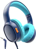 Tronsmart - Wired Headphones with 85/93dB Safe Volume, Foldable Adjustable Stereo Tangle-Free 3.5mm Jack Wired Cord On-Ear Headset - Navy Blue - Front_Zoom