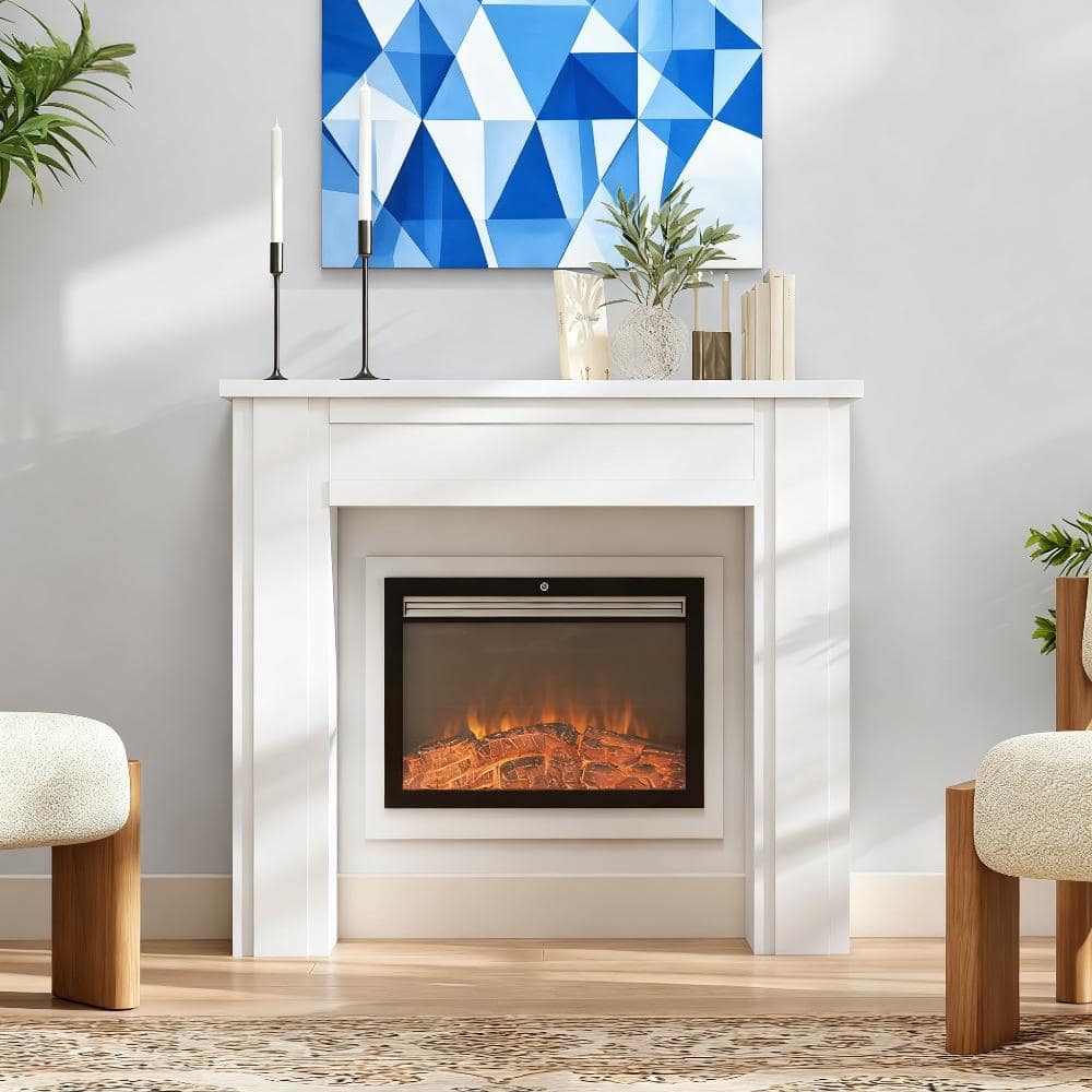 TinyHomie - Freestanding Fireplace Surround with Leg for Electric Fireplaces