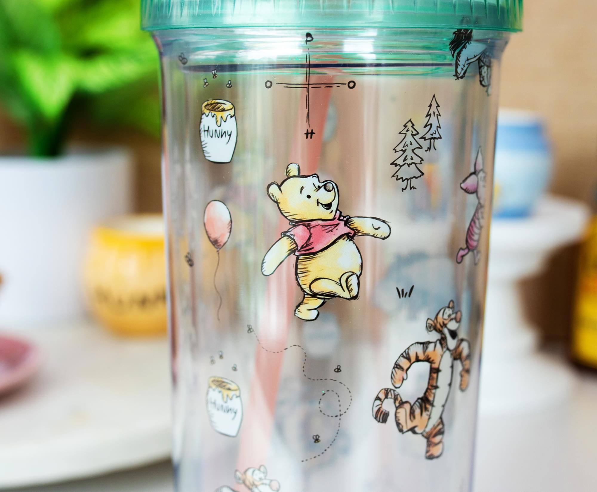 Alt View 3. Disney - Disney Winnie the Pooh Character Toss Acrylic Carnival Cup with Lid and Straw - Blue.