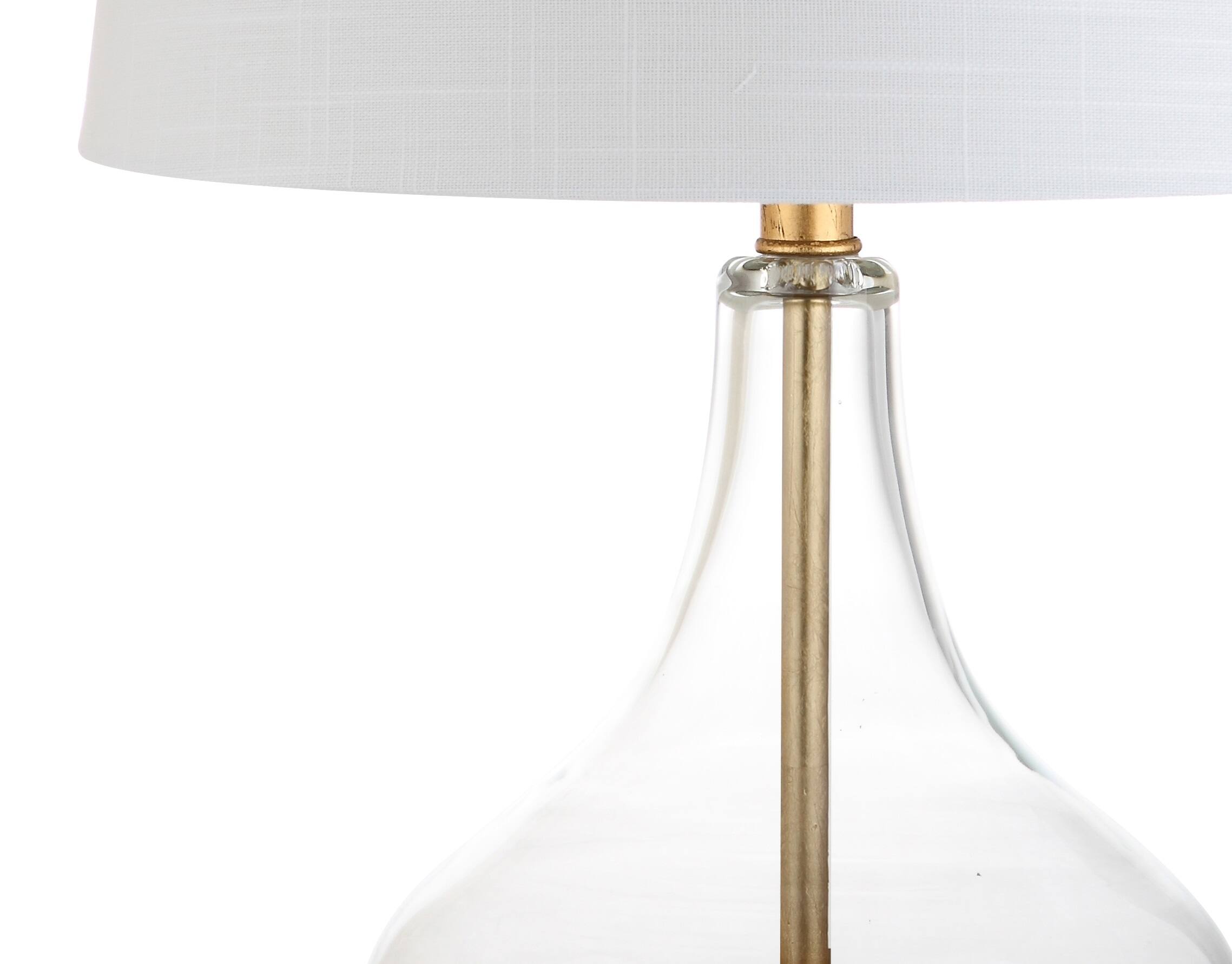 Alt View 6. Jonathan Y - West 24.5" Glass LED Table Lamp, Gold Leaf - Clear/Gold.