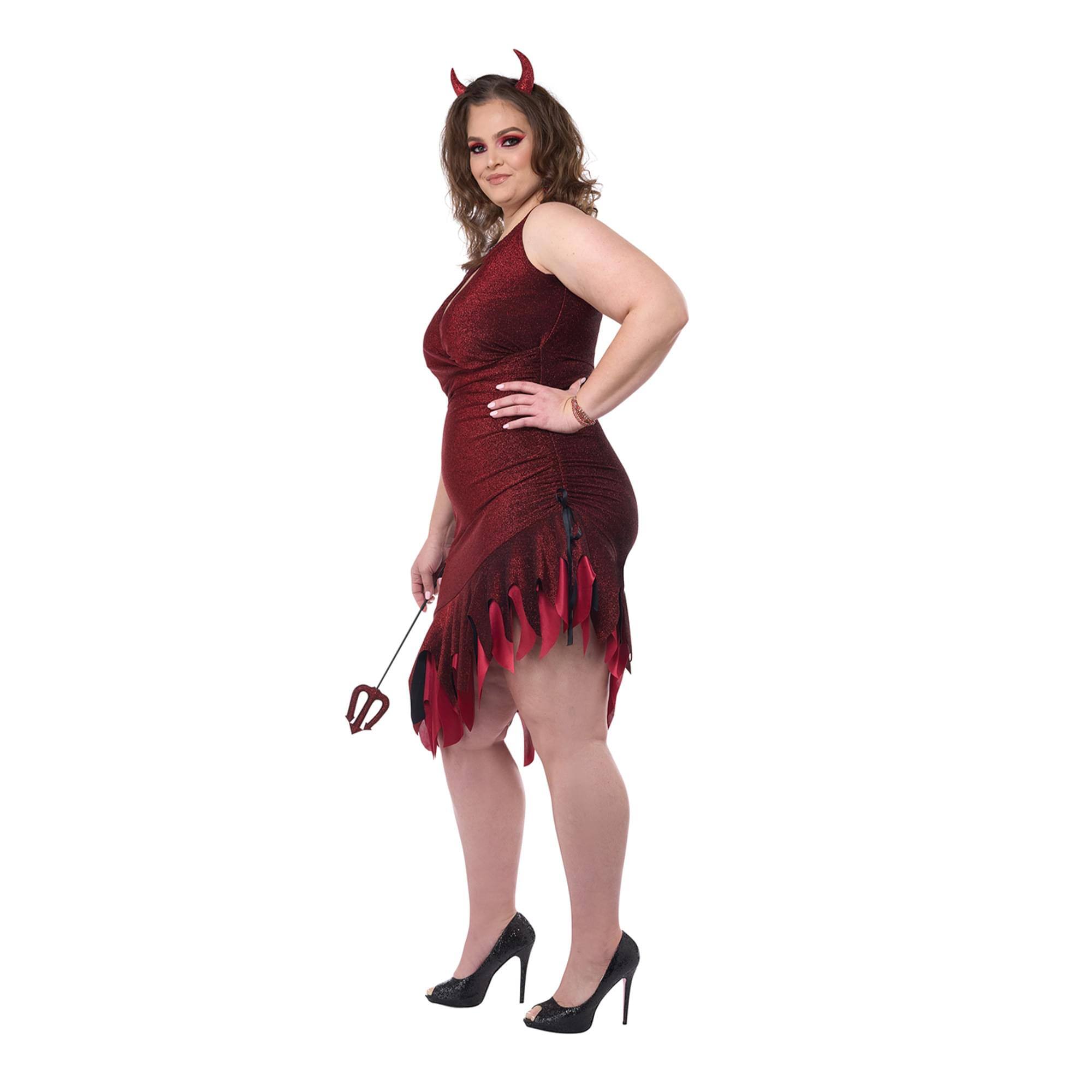 Alt View 1. California Costumes - Red-Hot & Sizzling Women's Plus Size Adult Costume | 2XL - Multi-Colored.