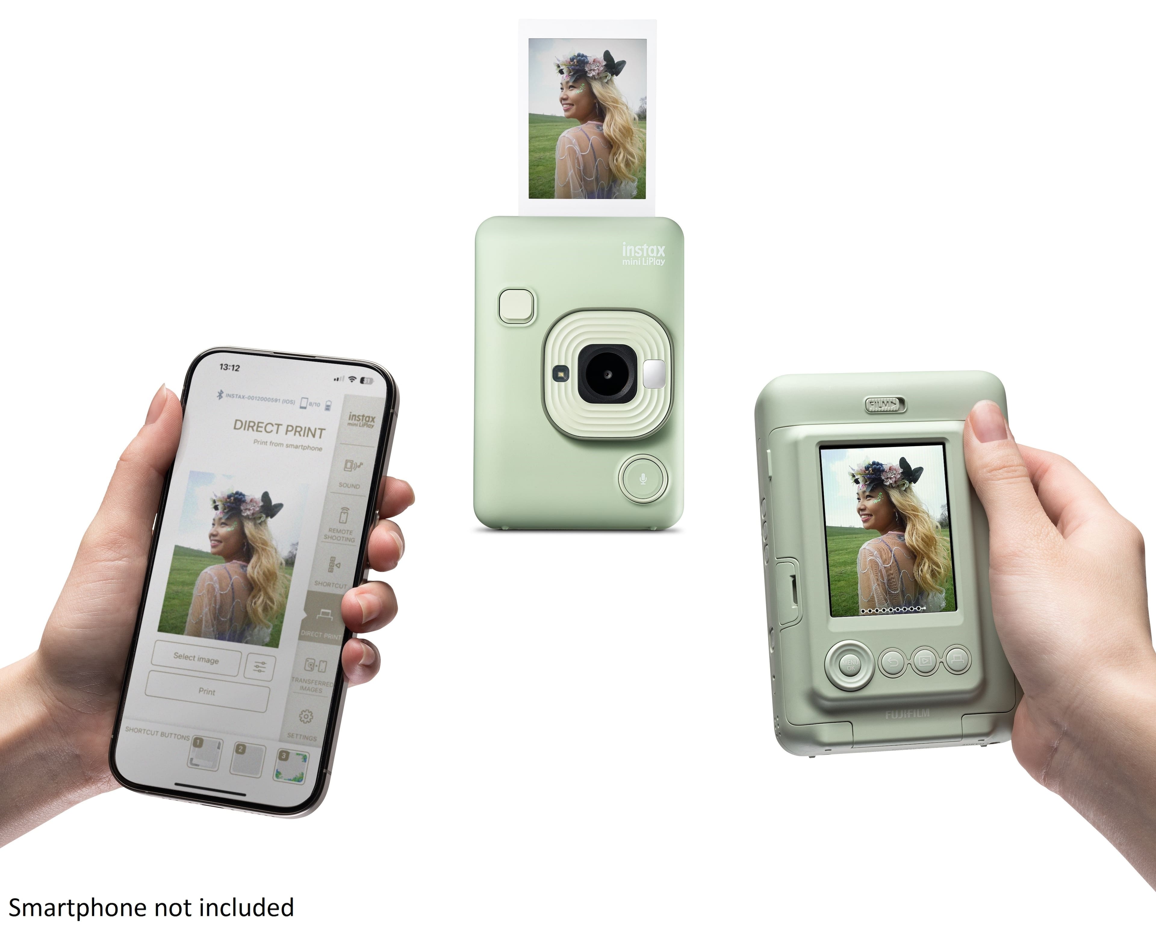 Fujifilm instax mini LiPlay Hybrid Instant Camera Matcha