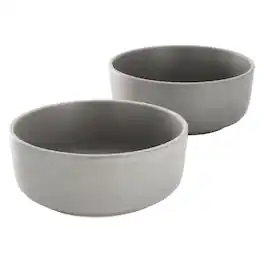 Gibson - Soho Lounge Bryant Park 2 Piece 6 Inch Stoneware Cereal Bowl Set - Gray