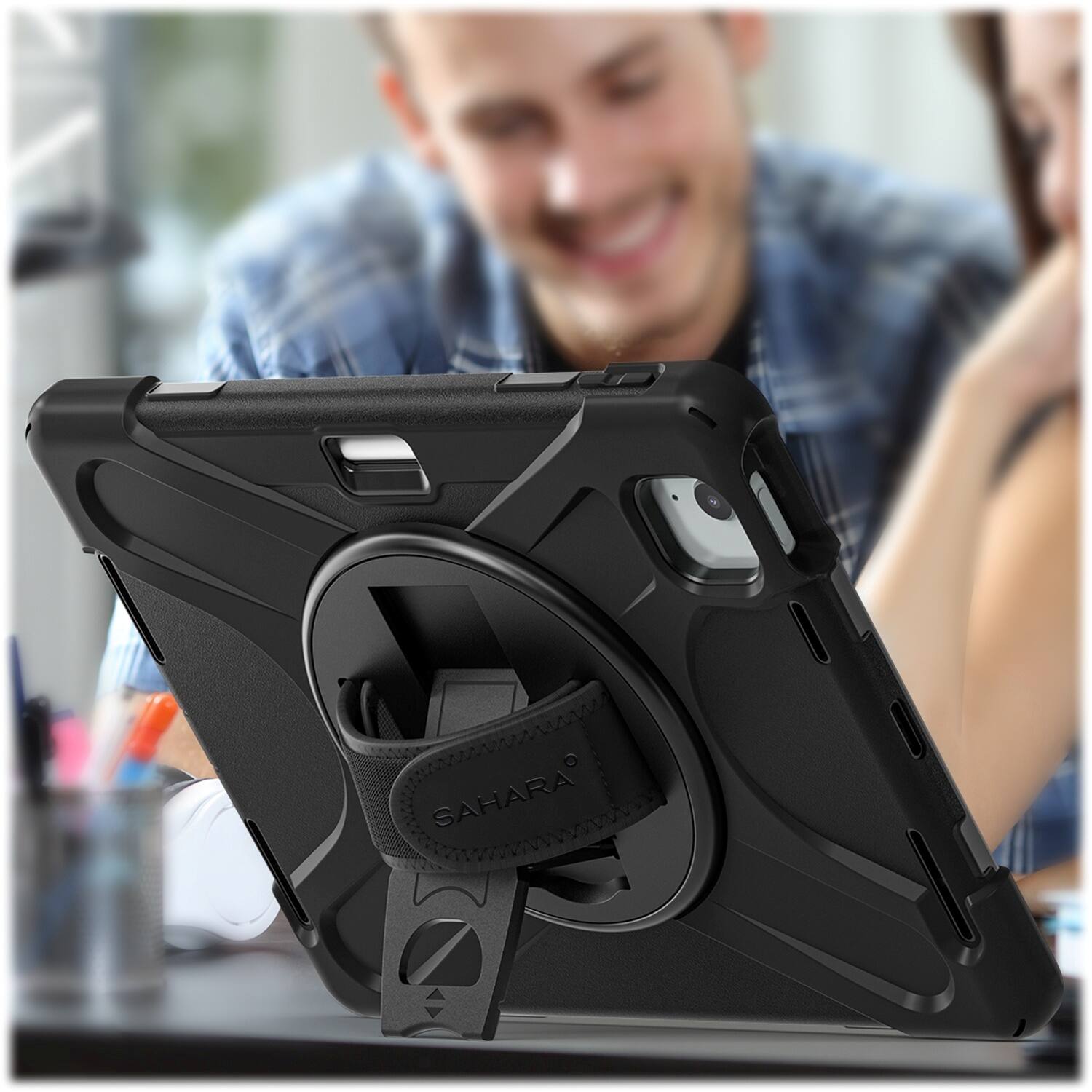 Alt View 18. SaharaCase - Raider-X Series Heavy-Duty Case for Apple iPad Air 11'' M3/M2 and iPad Air 10.9'' (4th and 5th Gen)  - Scorpion Black.