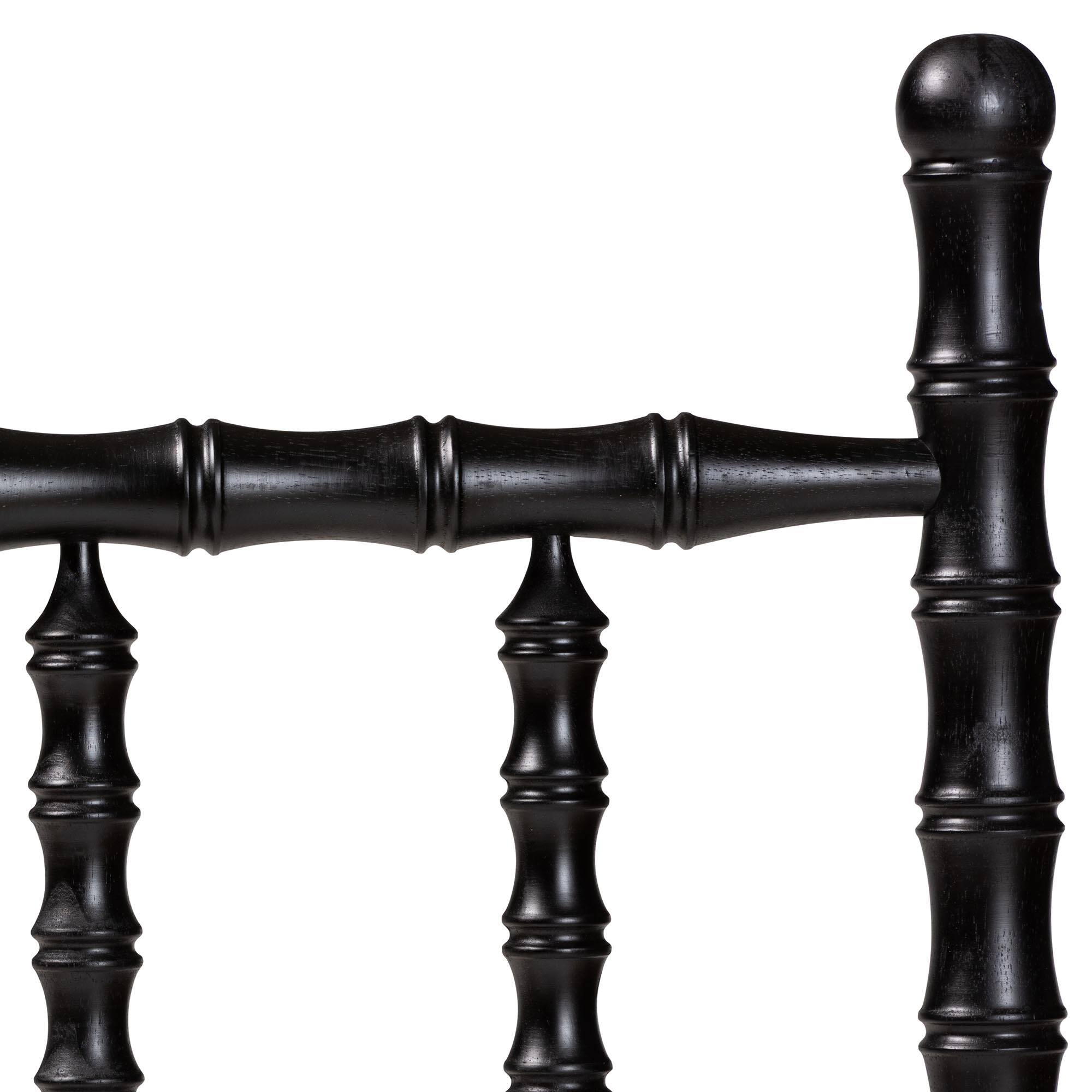 Left. Baxton Studio - Edaline Bamboo Motif Headboard - Crafted Wood Panel with Decorative Turned Spindle Design for Boho Costal Bedroom, Twin - Black.