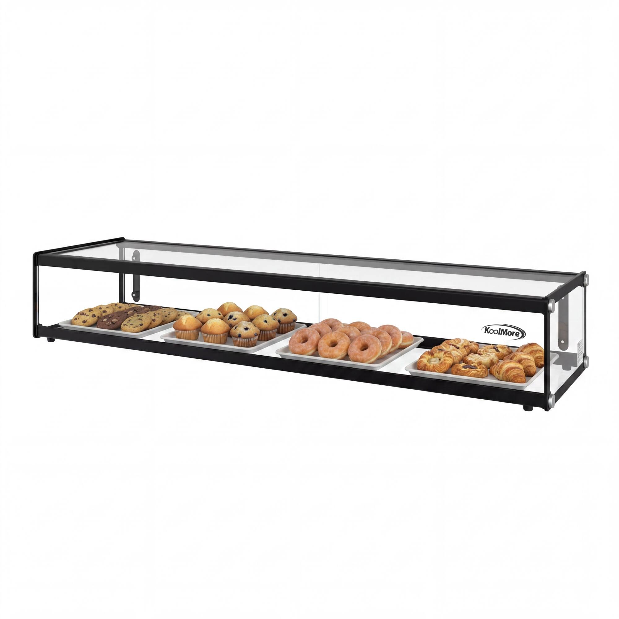 Alt View 1. Koolmore - 2.3 Cu Ft Slim  Flat Dry  Bakery Display Case with  Black Aluminum Accents  KM-DC-24SBK - Black.