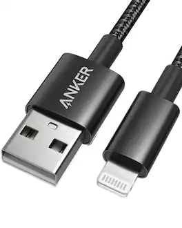 Anker - USB A to Lightning Cable(6FT, 1Pack) - Black