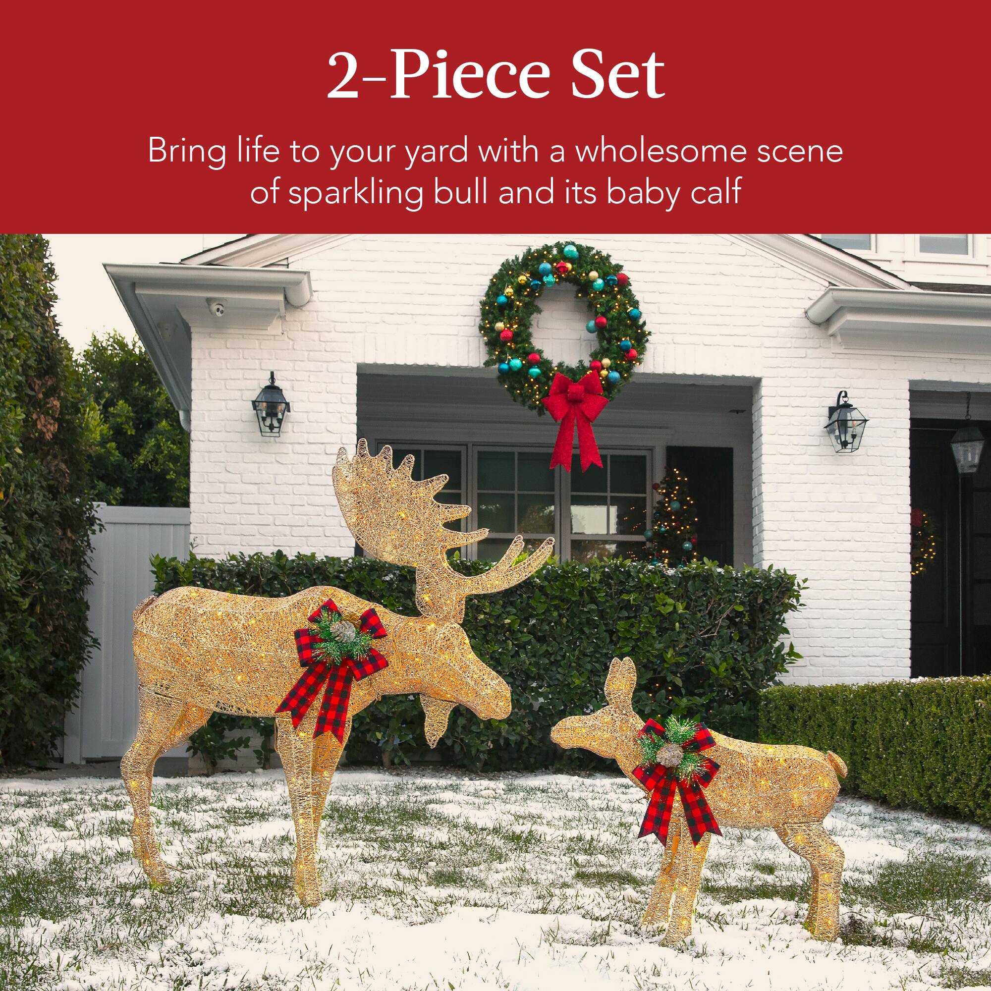 2-Piece Set

Bring life to your yard with a wholesome scene of sparkling bull and its baby calf