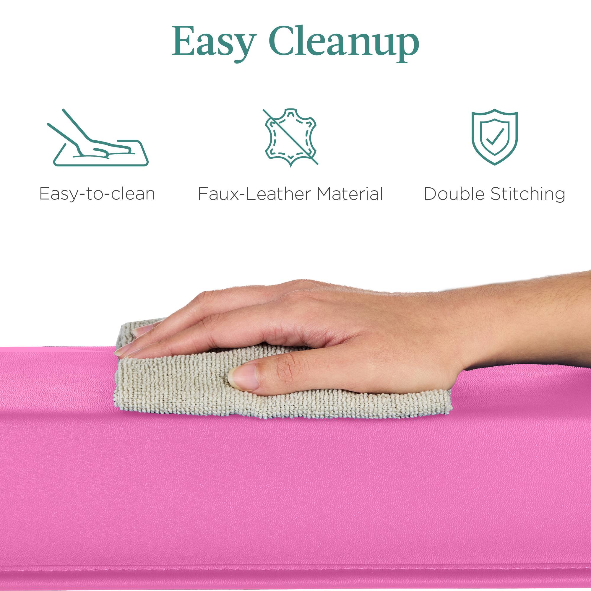 Easy Cleanup: Easy-to-clean Faux-Leather Material, Double Stitching