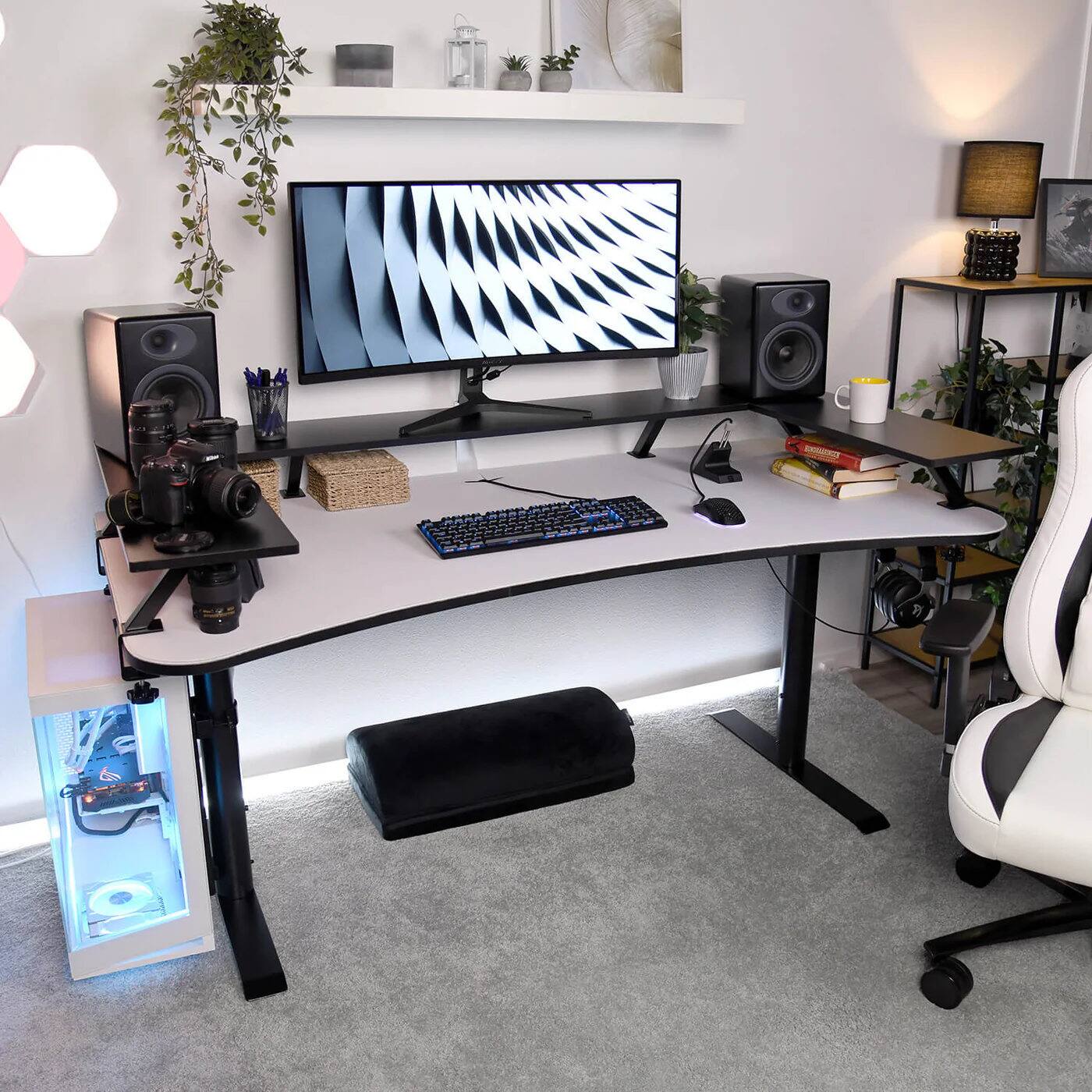 Alt View 1. Arozzi - Desk Riser - Small - Black.