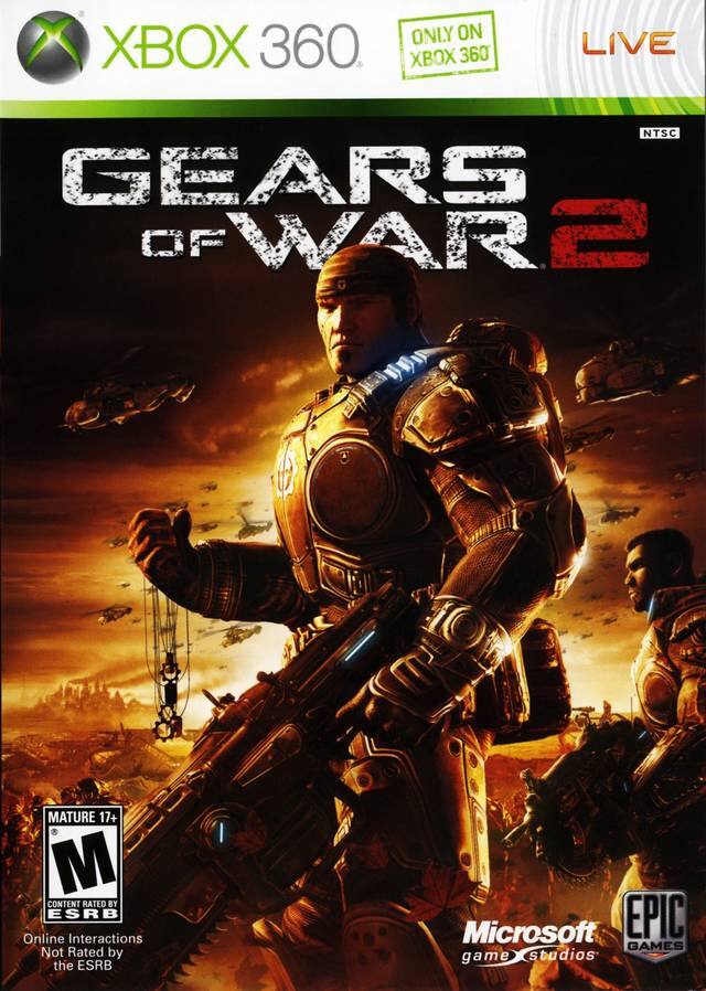 XBOX 360  
ONLY ON XBOX 360 LIVE  
GEARS OF WAR 2  
MATURE 17+  
CONTENT RATED BY ESRB  
Online Interactions Not Rated by the ESRB  
Microsoft game studios  
EPIC GAMES - M (Mature 17+)