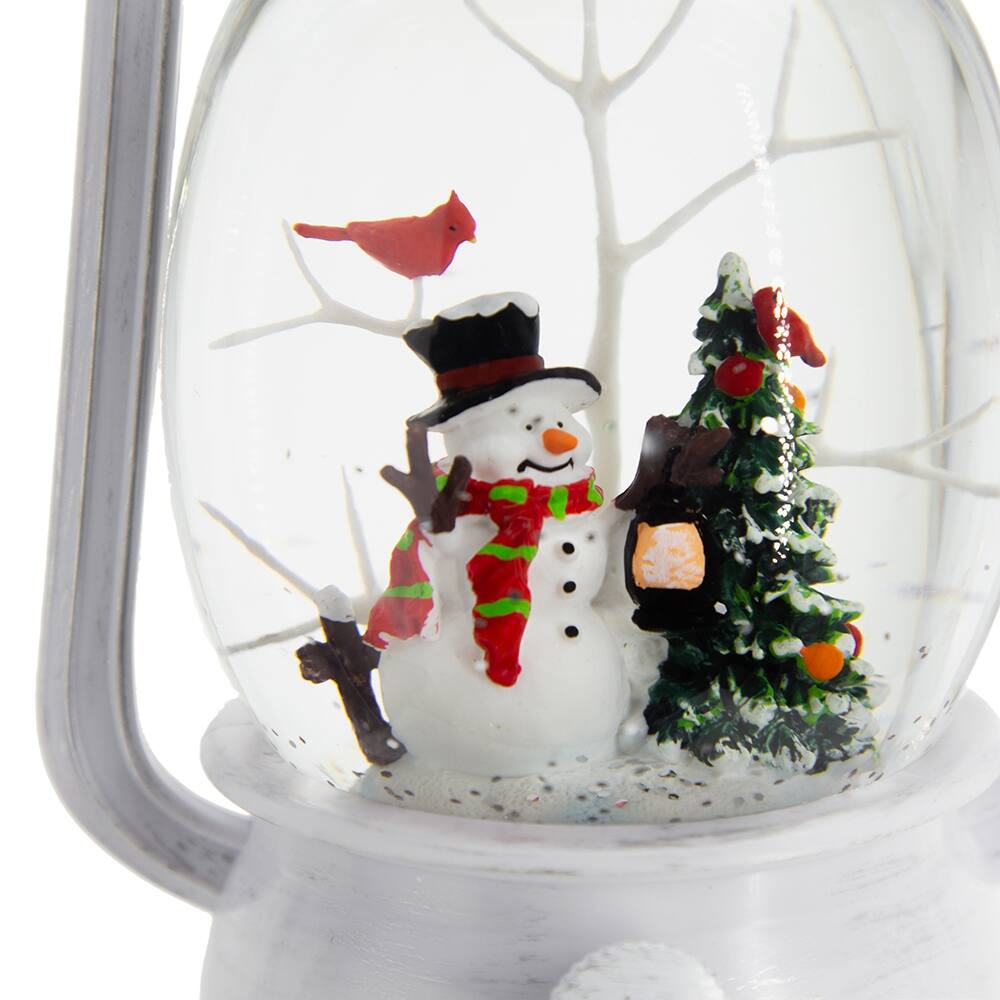Alt View 7. Dexmalle - Dexmalle-Christmas Plastic/Resin Lantern With Snowman & Tree Led/Water Spinning/6 Hours Timer-White - White.