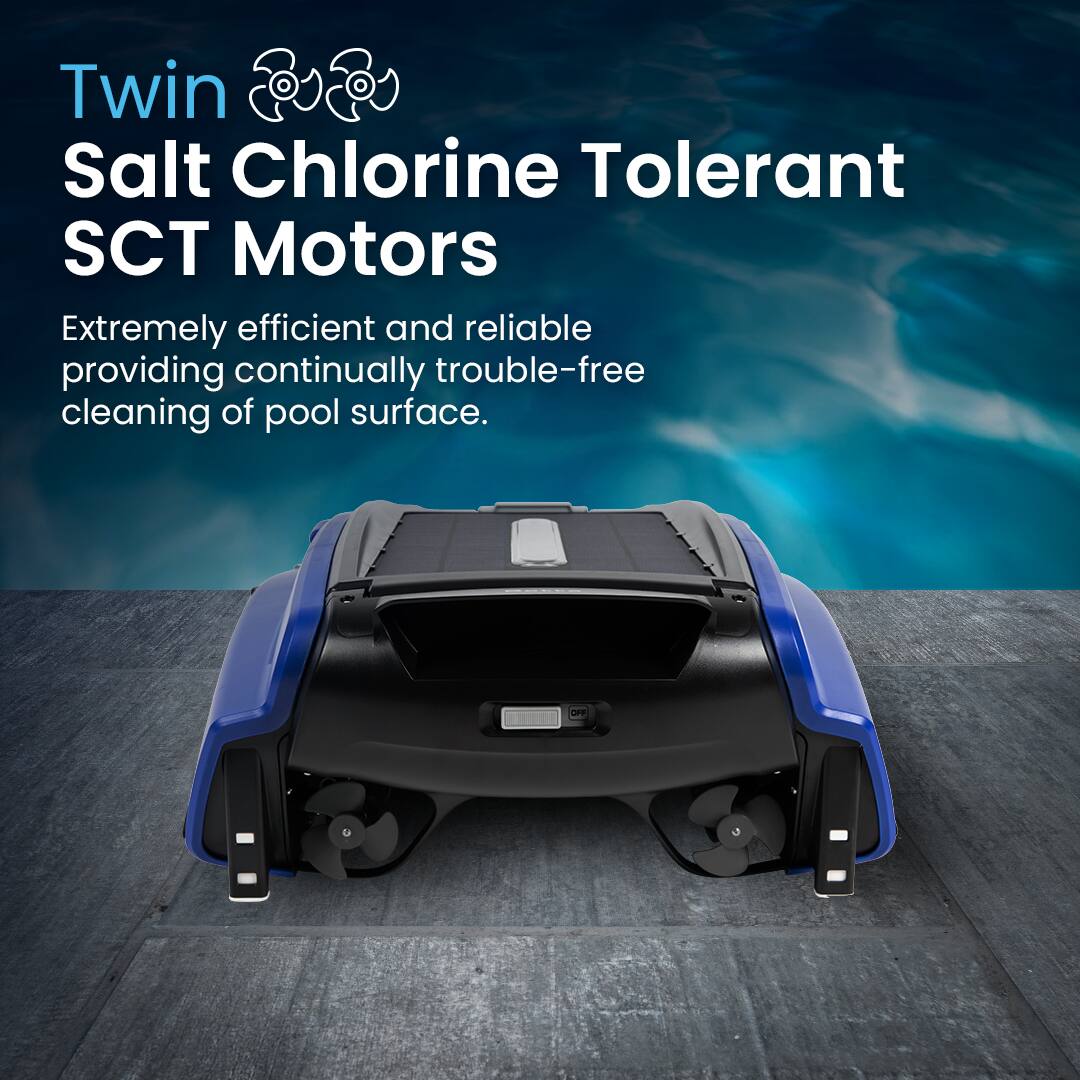 Twin Salt Chlorine Tolerant SCT Motors

Extremely efficient and reliable providing continually trouble-free cleaning of pool surface.