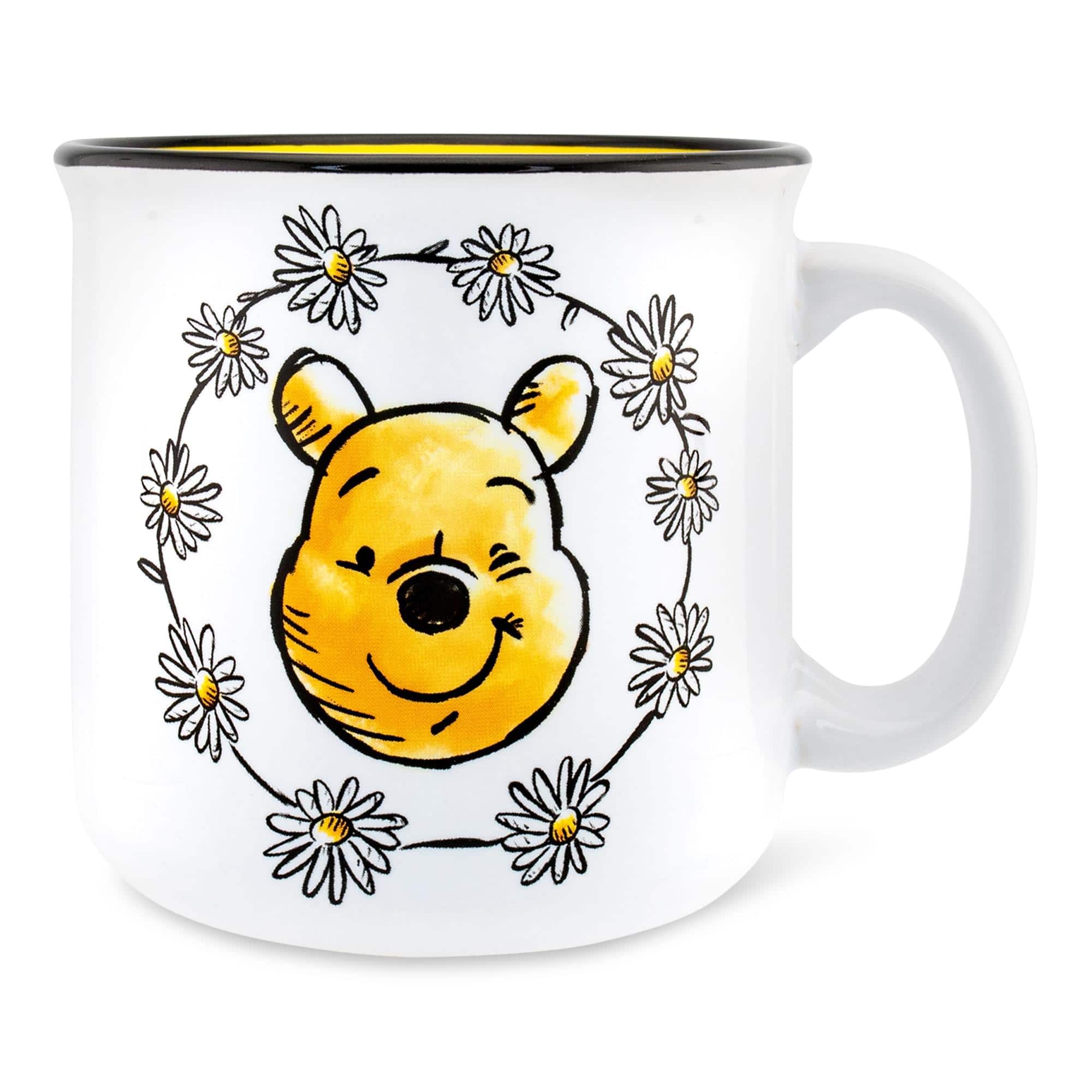 Disney - Winnie the Pooh "Enjoy The Little Things" Ceramic Camper Mug | Holds 20 Ounces - White