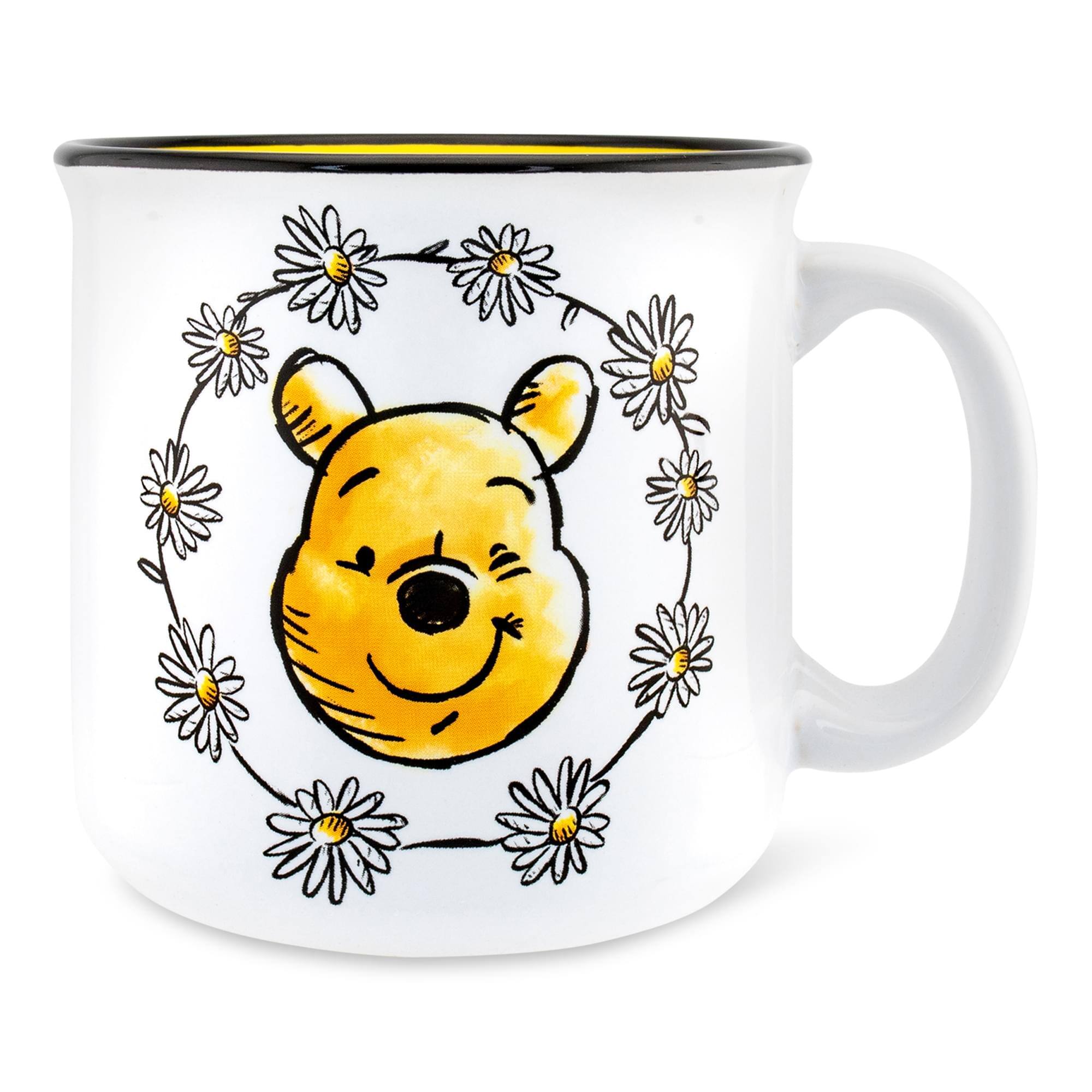 Front. Disney - Disney Winnie the Pooh "Enjoy The Little Things" Ceramic Camper Mug | Holds 20 Ounces - White.