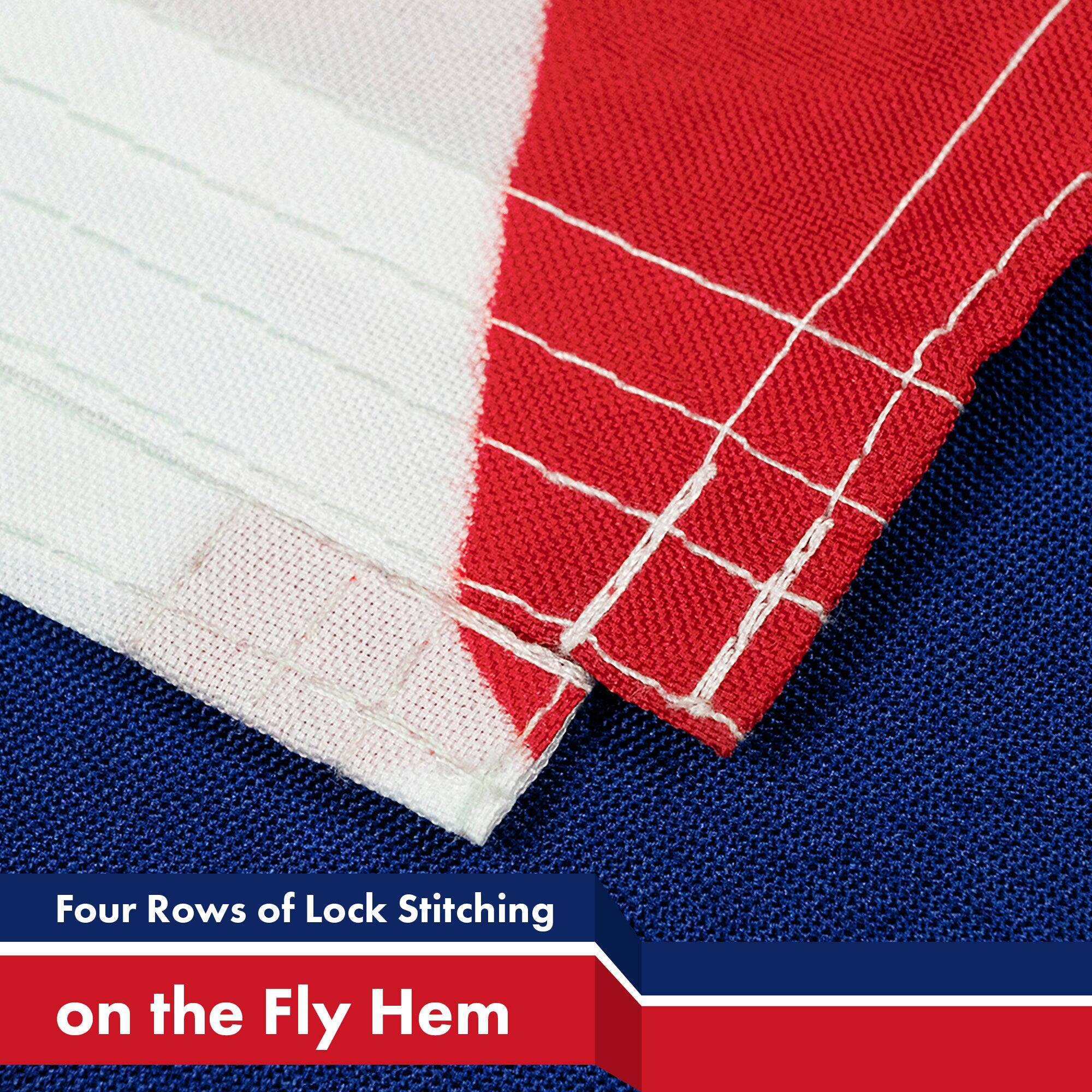 Four Rows of Lock Stitching on the Fly Hem