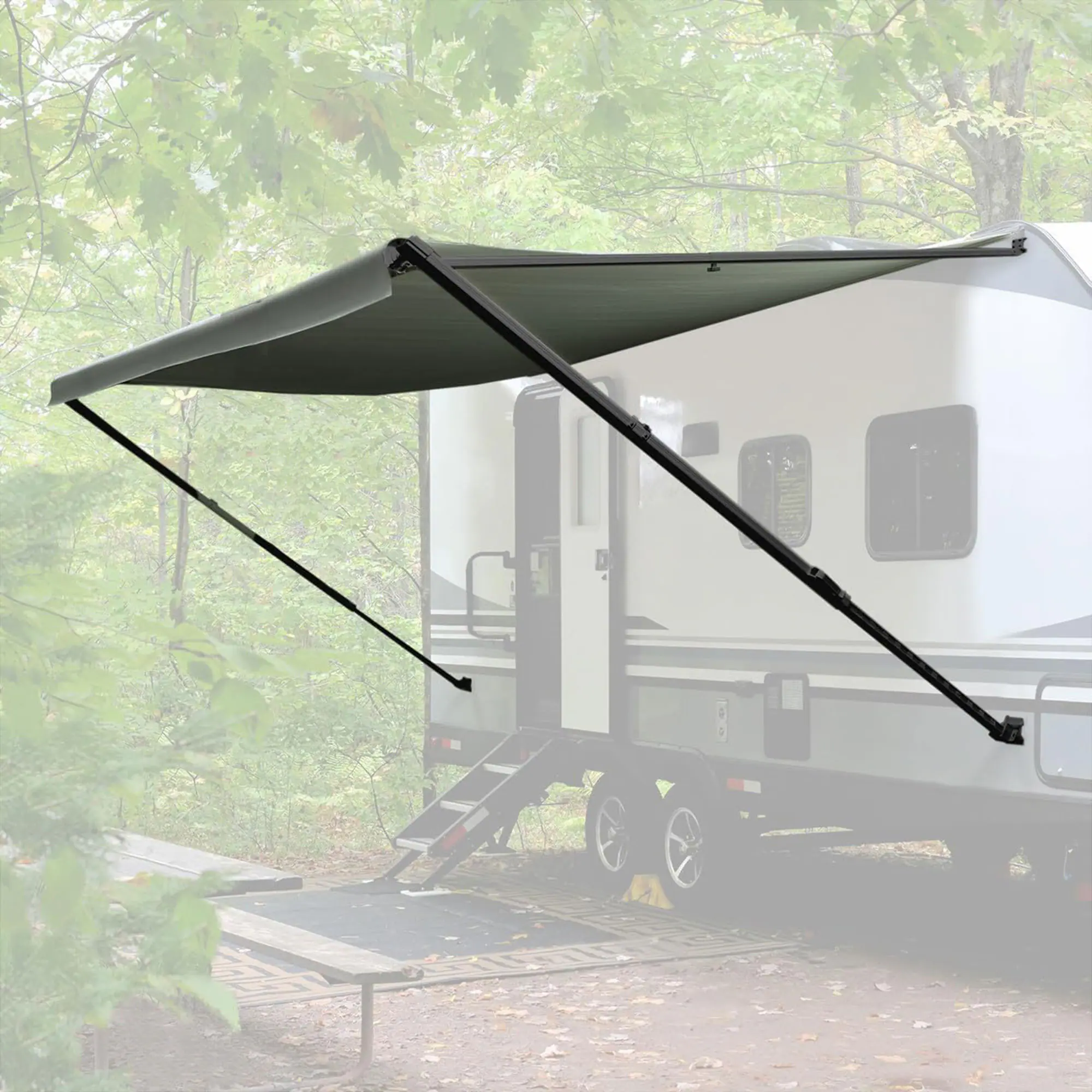 Alt View 2. RecPro - RecPro RV 21 Ft Awning Frame with Durable Fabric Outdoor Camper Cover, Charcoal - Charcoal.