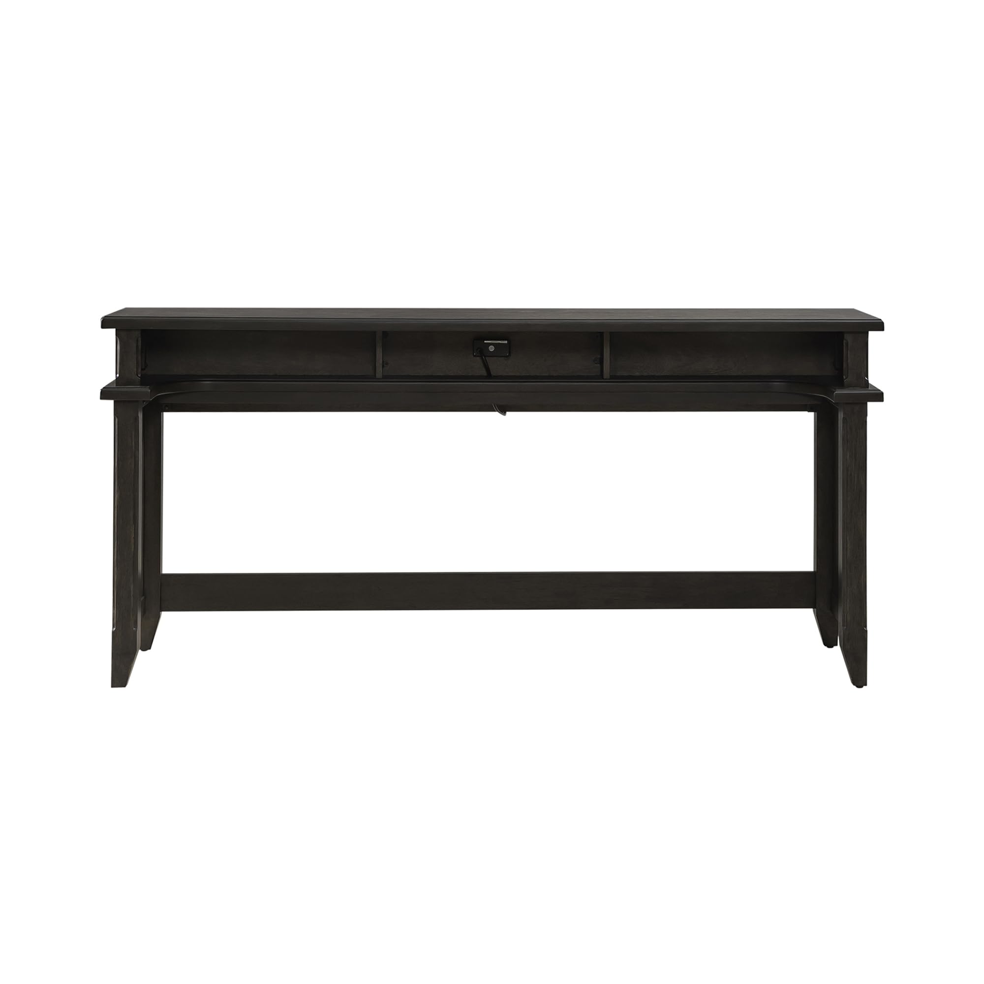 Alt View 1. Liberty Furniture Industries - Console Bar Table Traditional - AC USB Charging Station - Saddle Brown Oak Wood - Saddle Brown.