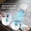The text on the image is grouped as follows:

1. 19.5Ft Handy Remote Control Included: This is a feature of the air supply.
2. Adjustable & Wide Angle Air Supply: This is a feature of the air supply.
3. 90 60 60 Manual Adjust: This is a feature of the air supply.
4. 90 90 Auto Swing: This is a feature of the air supply.
5. A COZY: This is a feature of the air supply.