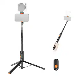 Neewer - 57.9" Selfie Stick & Tripod, Metal Phone Stand with Remote, Compatible with iPhone, Samsung, Android Phones