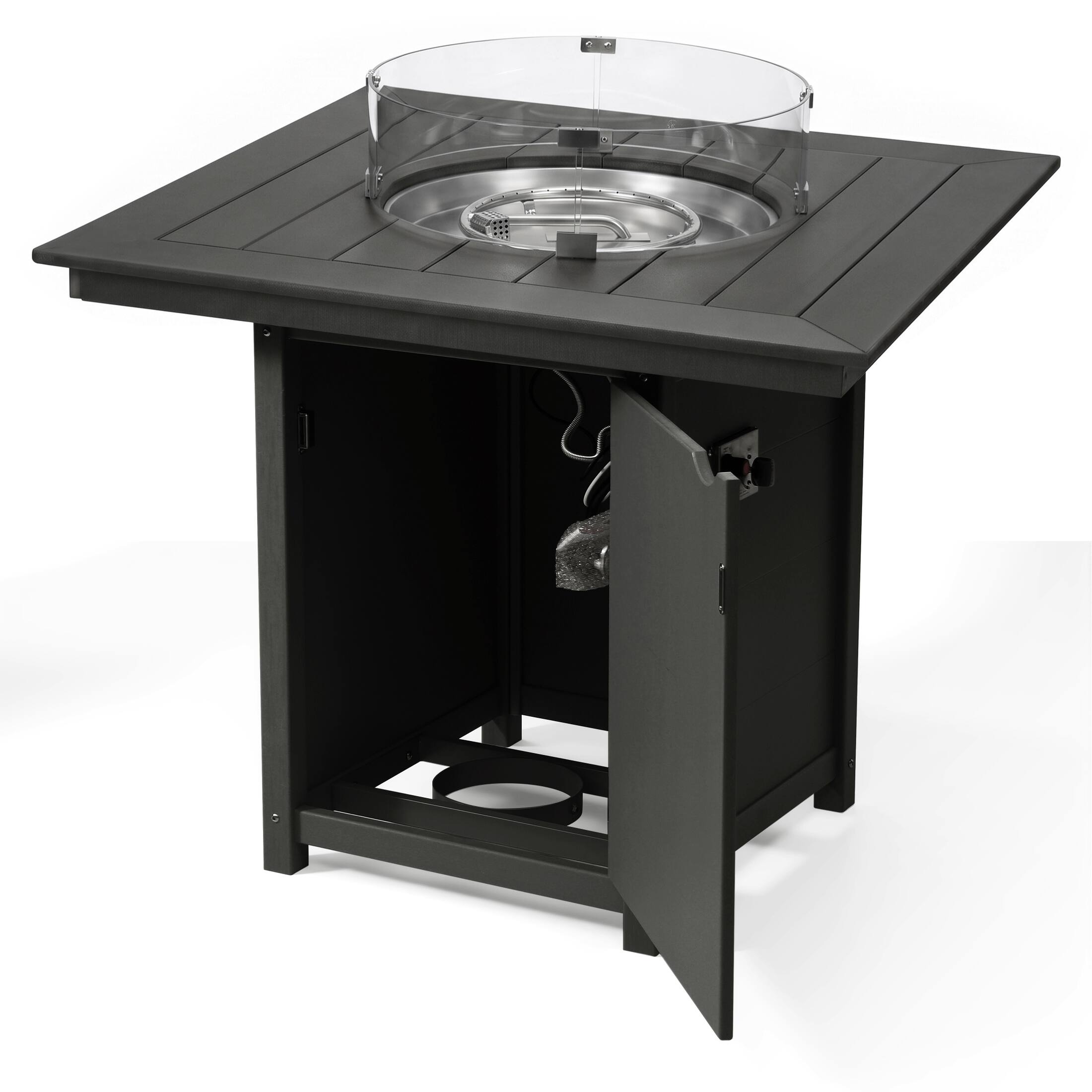 WestinTrends Helios 42" Modern Outdoor Patio Gas Propane Square Fire ...