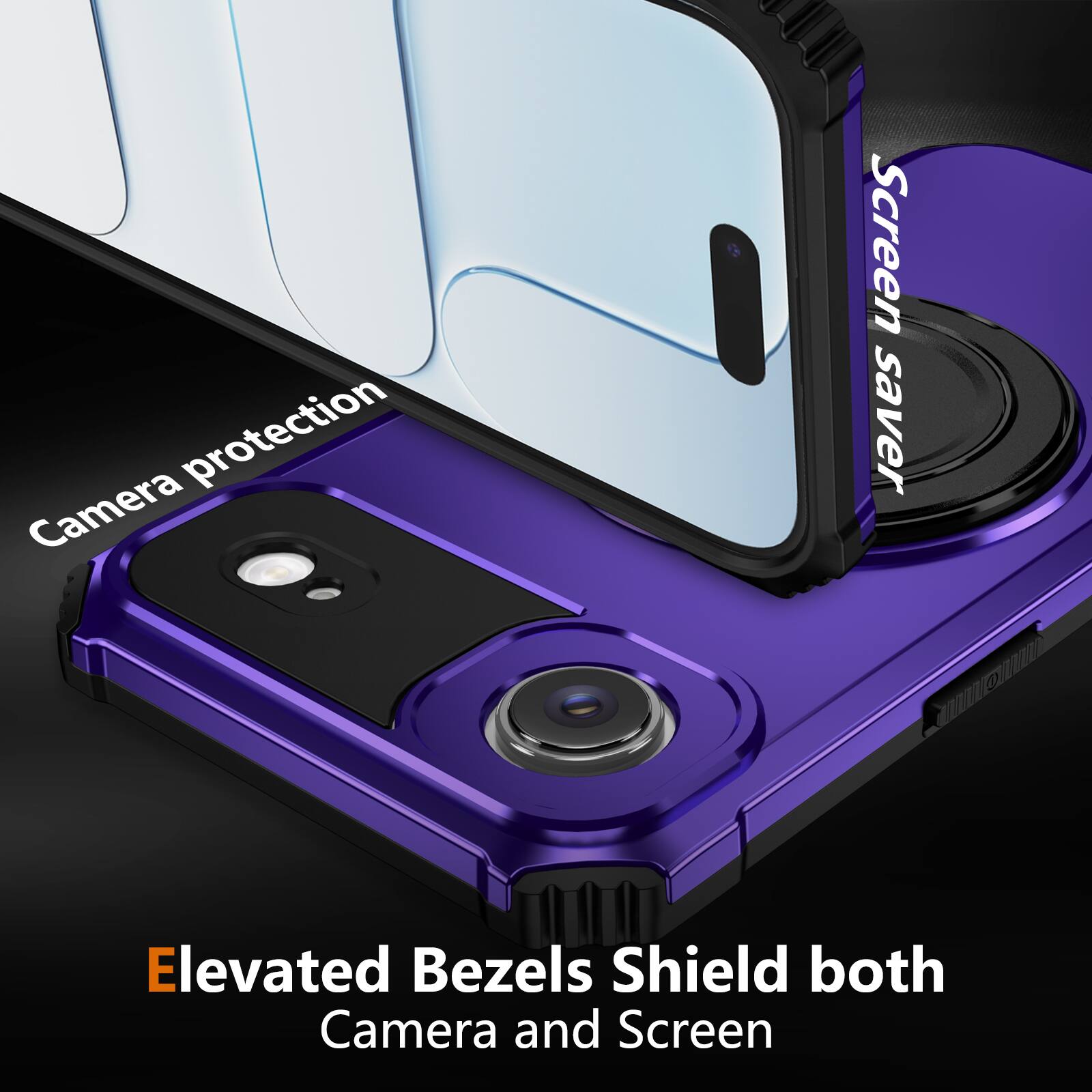 Elevated Bezels Shield both Camera and Screen

Camera protection

Screen saver