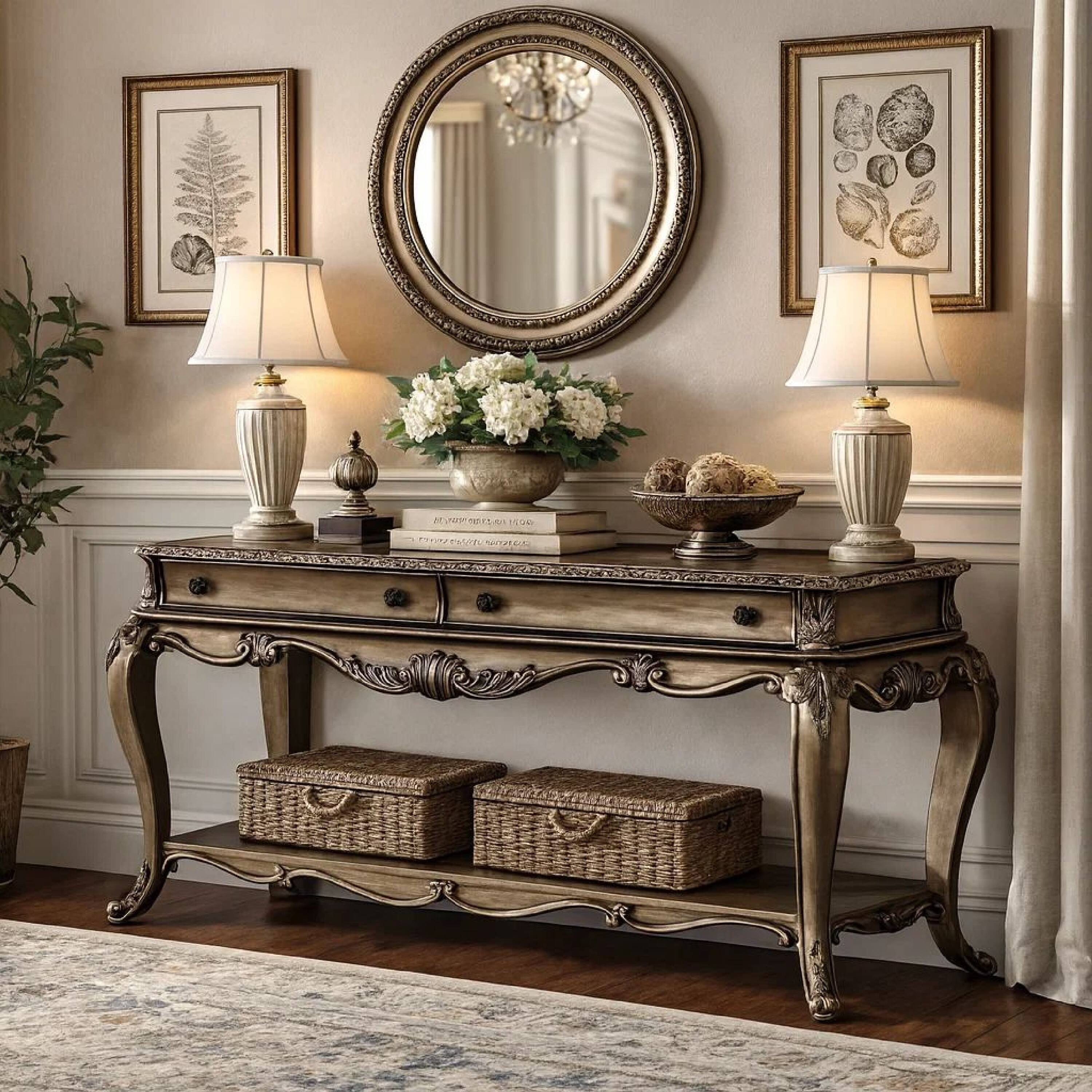 Alt View 7. Manhattan Lane - Wooden Sofa Table With Two Drawers And Bottom Shelf - Brown.