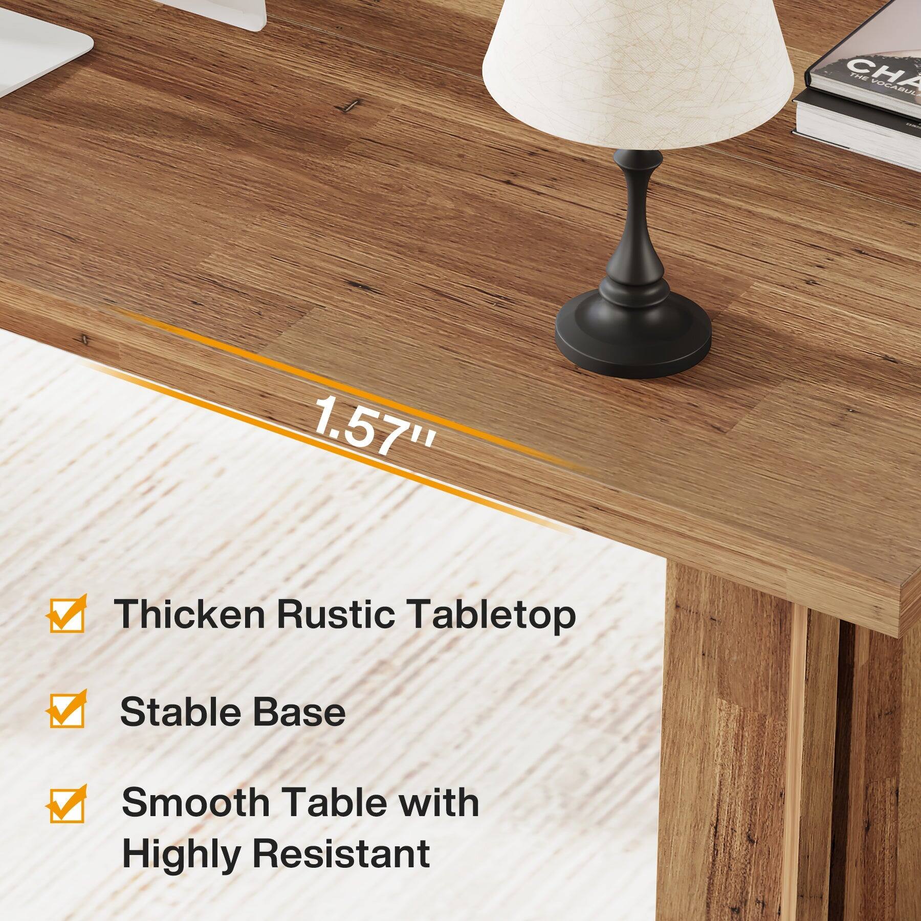 Tribesigns Farmhouse Work Table with Engineered Wood Construction and ...