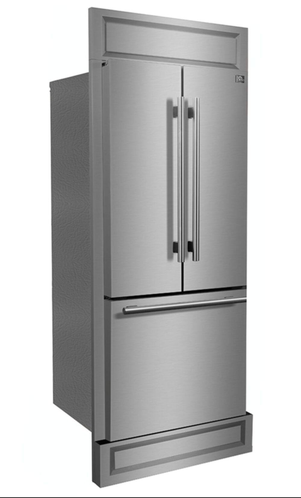 Angle. Forno Appliances - Gallipoli 17.5 Cu. Ft. French Door Refrigerator with No Frost Technology - Stainless Steel VCM.