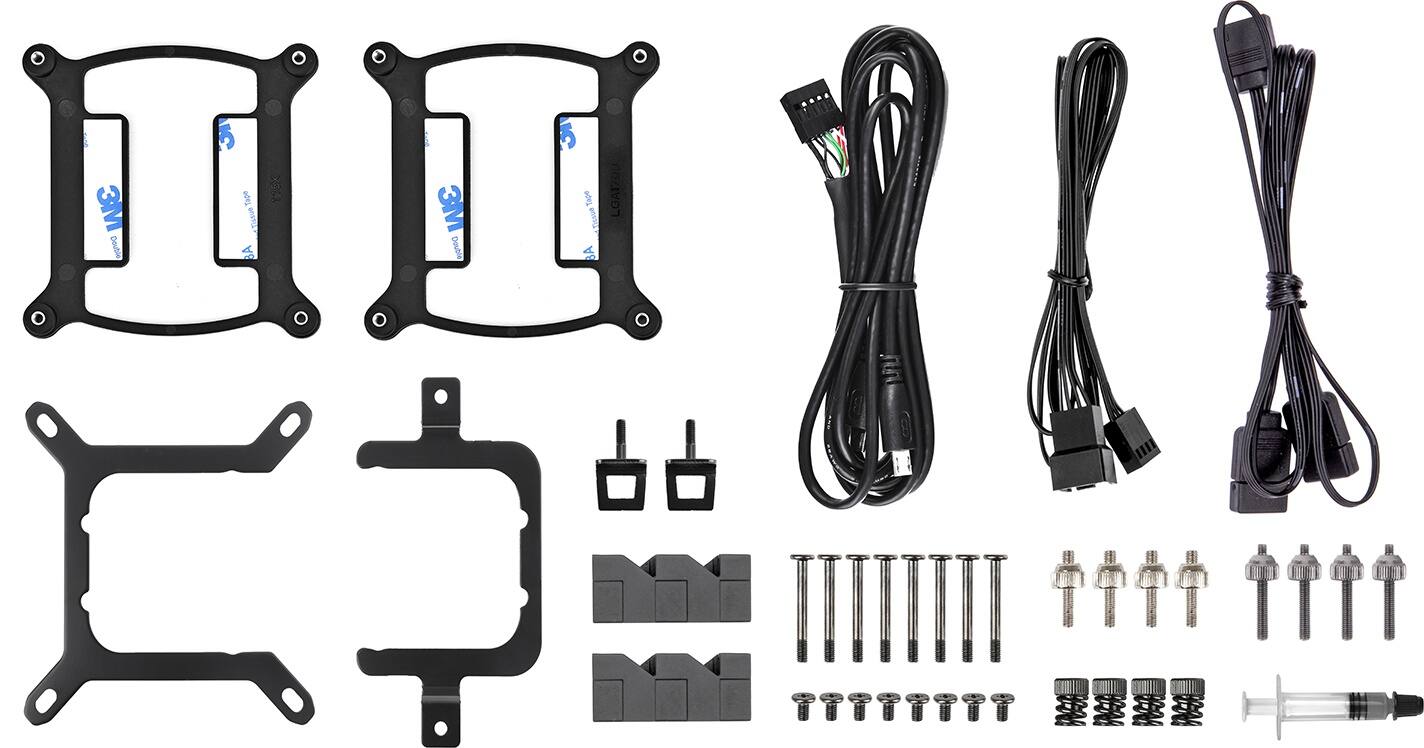 The image shows a collection of electronic components, including a 3M Double BA Tape, which is likely used for attaching wires or cables to the components. There are also various wires and cables, as well as a power cord, which are essential for connecting the components together. The assortment of parts and wires suggests that this is a kit for building or repairing electronic devices.