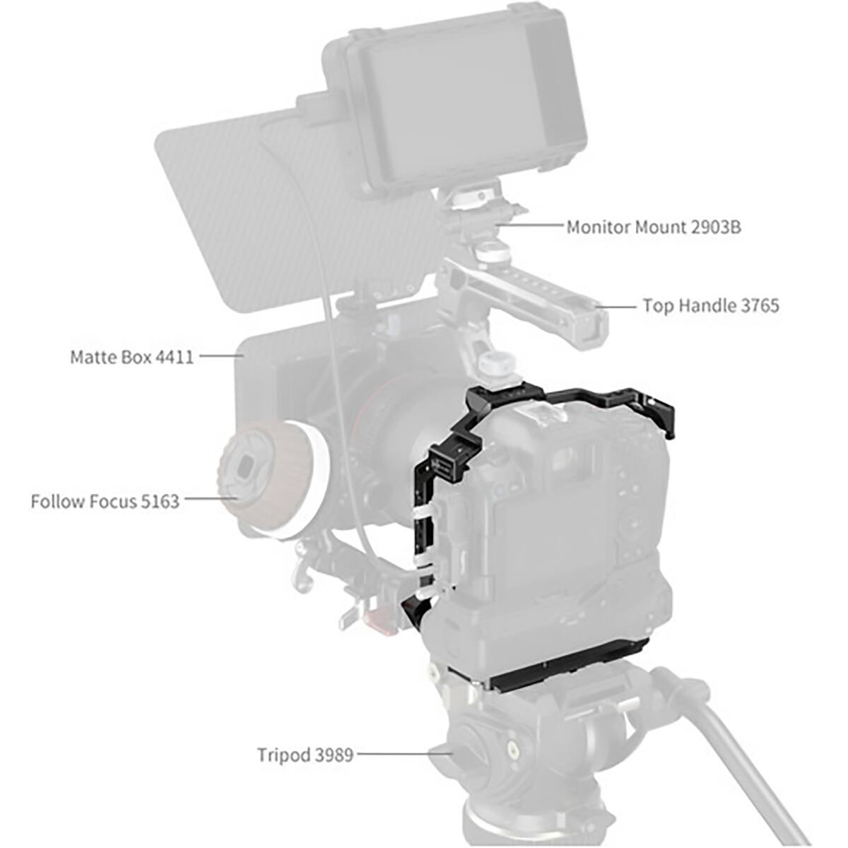 Monitor Mount 2903B  
Top Handle 3765  
Matte Box 4411  
Follow Focus 5163  
Tripod 3989