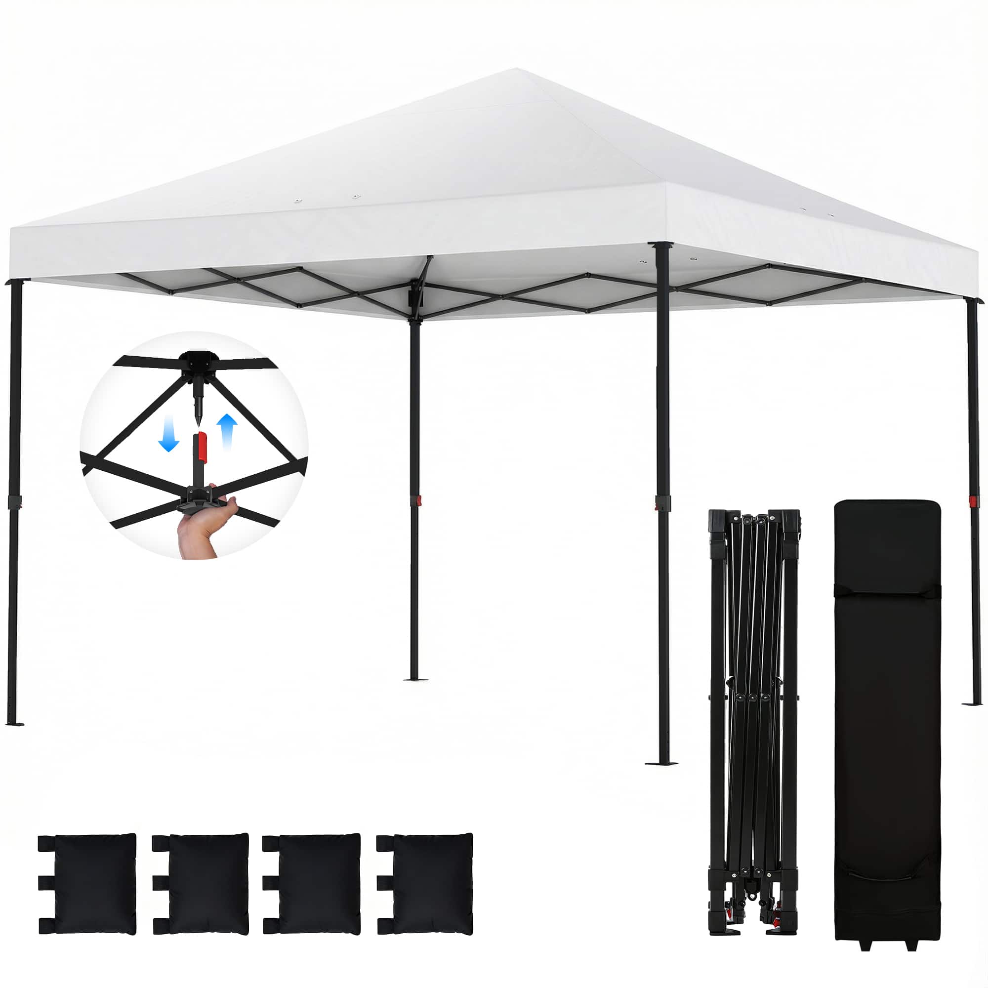 Outsunny - x 10 ft Pop Up Canopy Tent with One Push Setup