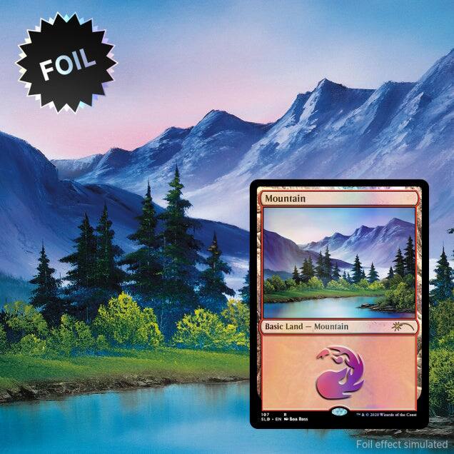 Foil Mountain Basic Land - Mountain 107 SLB. EN - Sos Ress of - Ceda Foil effect simulated