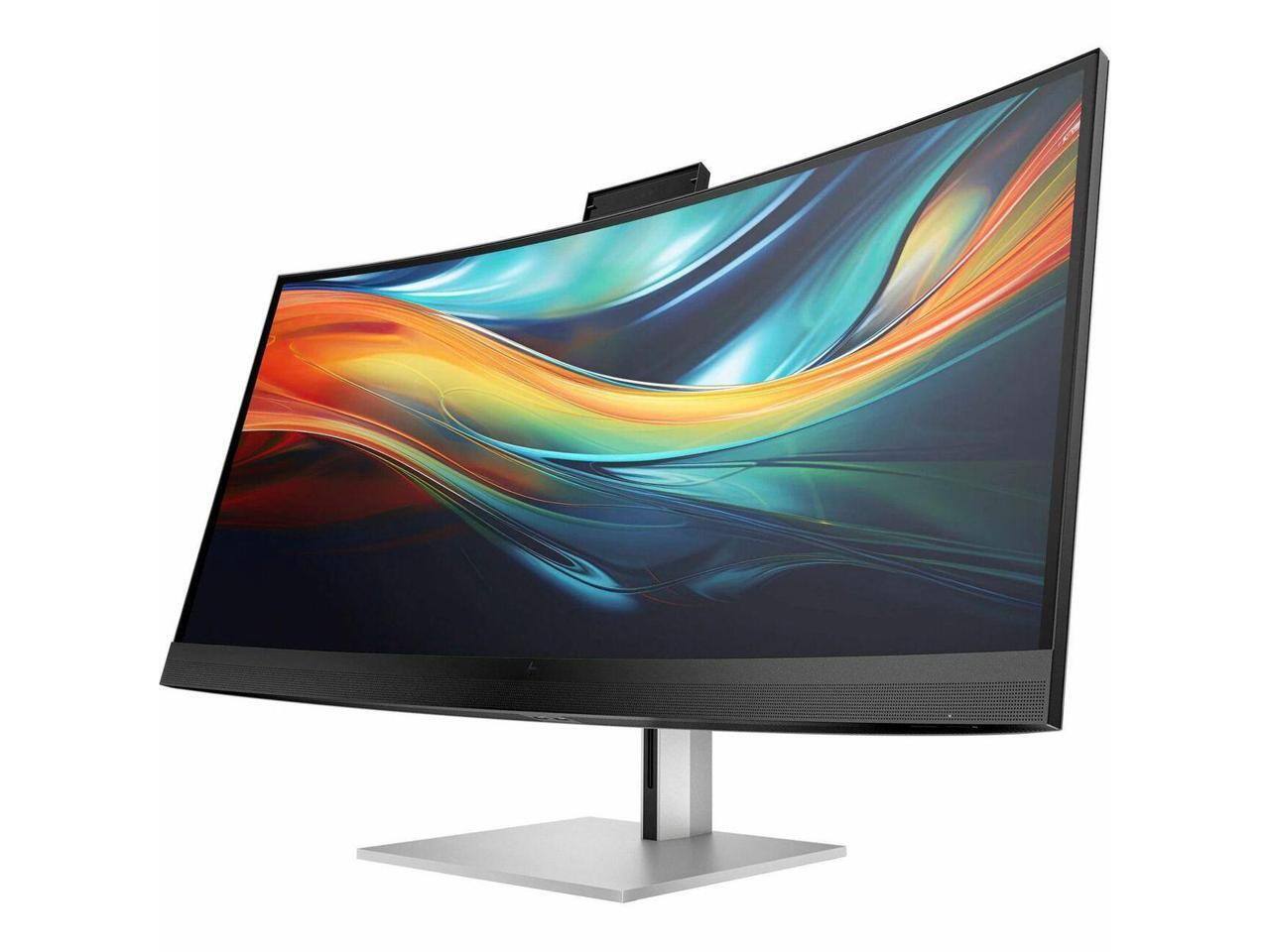 Alt View 9. HP - HP 740pm 40" Class Webcam 5K2K WUHD Curved Screen LED Monitor - 21:9 - Black, Silver - black.