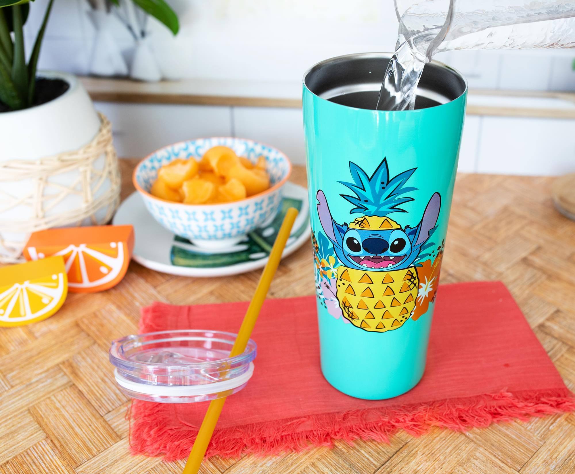 Alt View 3. Disney - Disney Lilo & Stitch "Ohana Means Family" Double-Walled Stainless Steel Tumbler - Blue.