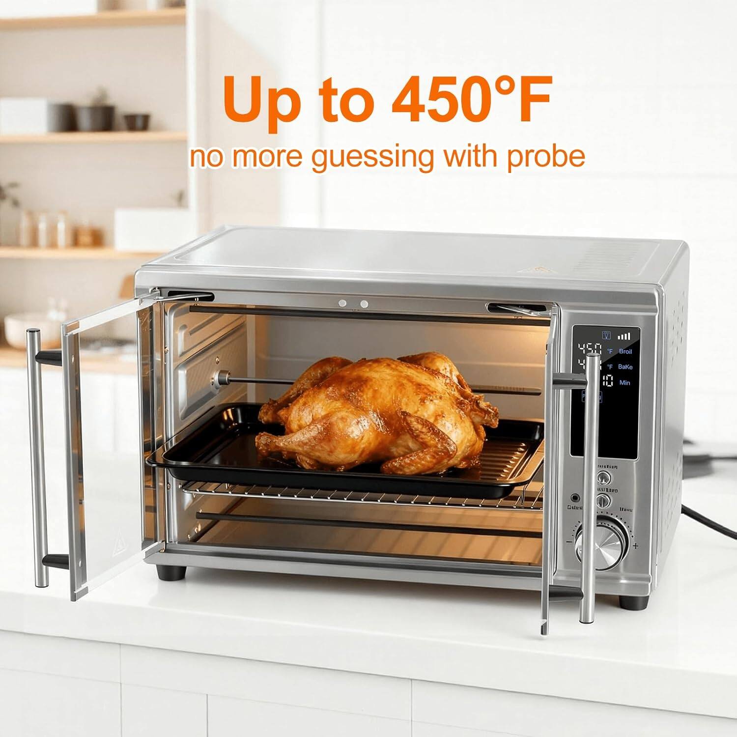 Up to 450°F  
no more guessing with probe