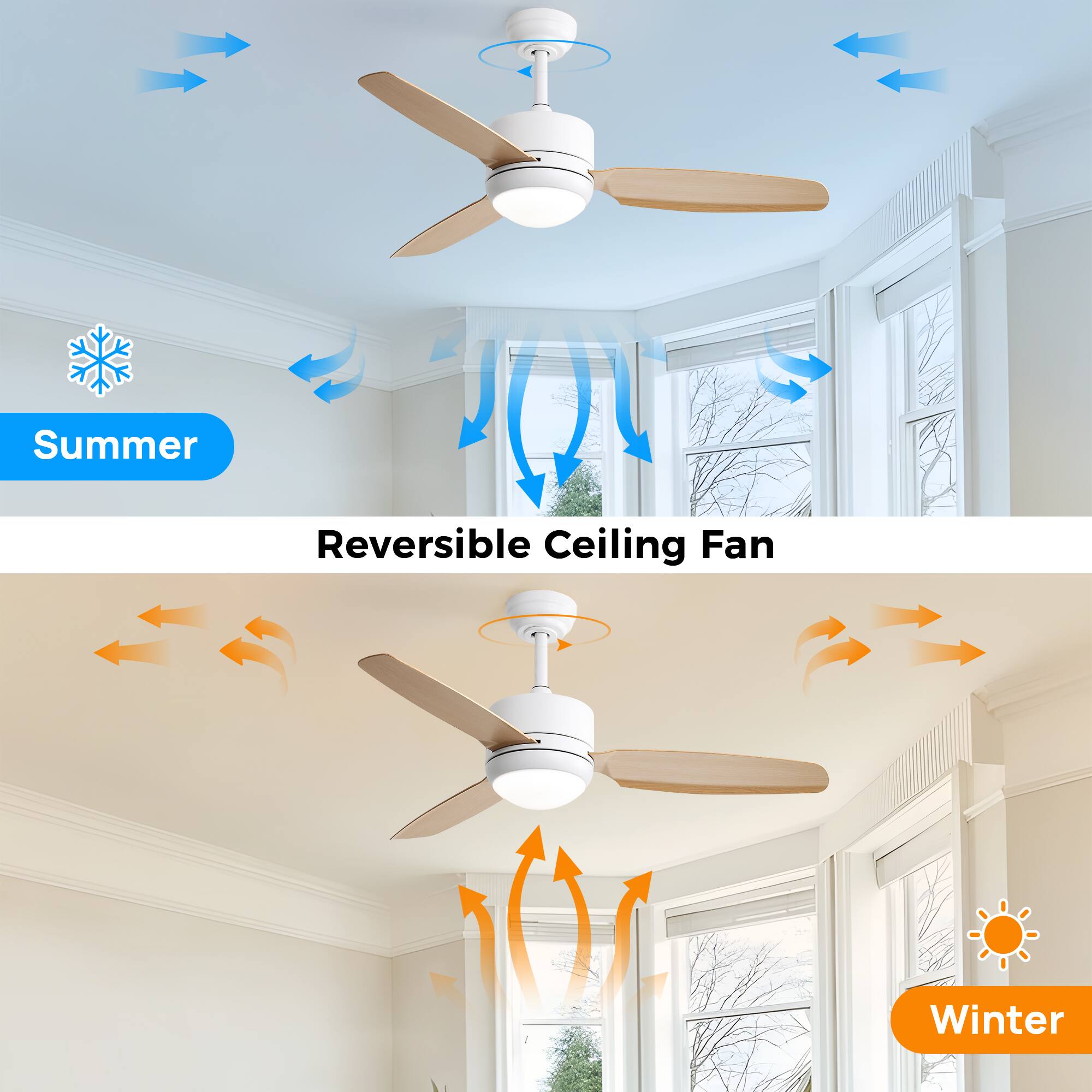 Summer Reversible Ceiling Fan Winter