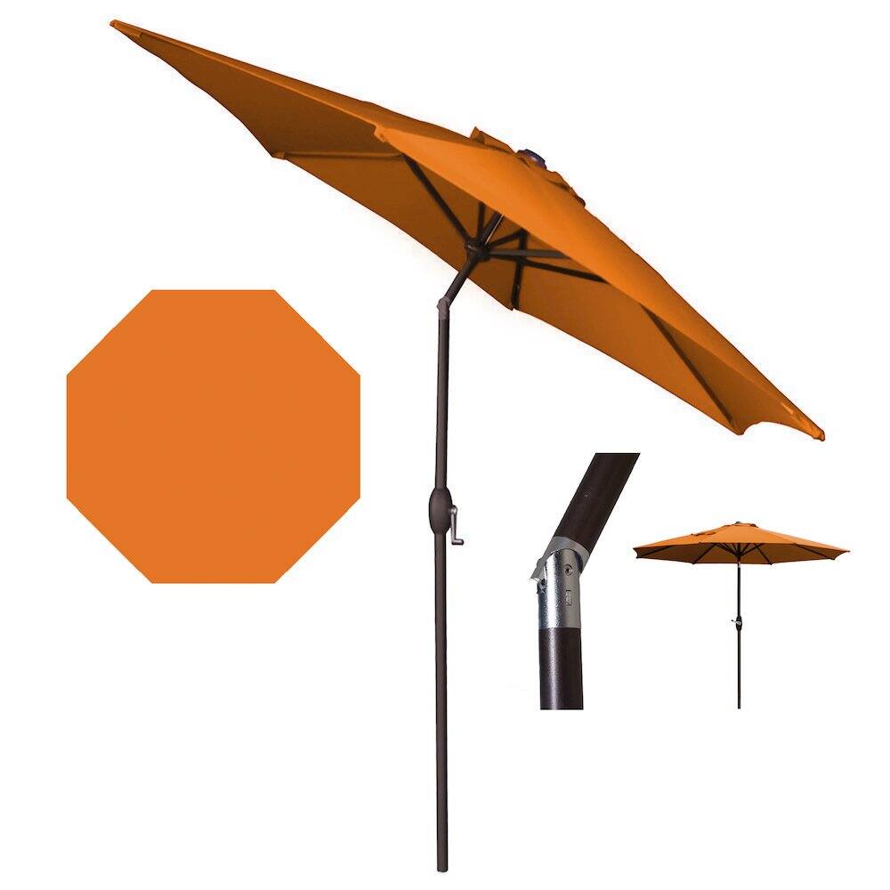 Left. Panama Jack Outdoor - Panama Jack Orange 9 Ft Alum Patio Umbrella W/Crank - Orange.