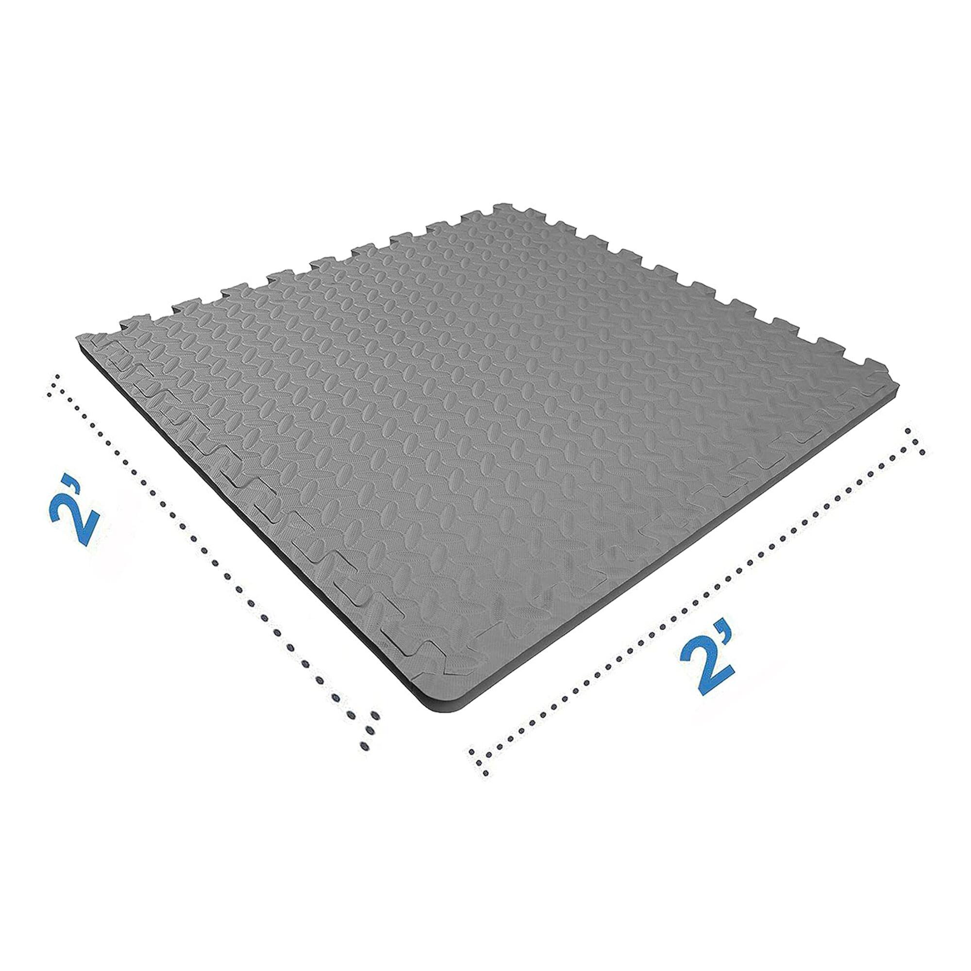 Alt View 7. Everyday Essentials - BalanceFrom Fitness 24 Sq Ft Interlocking EVA Foam Exercise Mat Tiles, Gray - Grey.