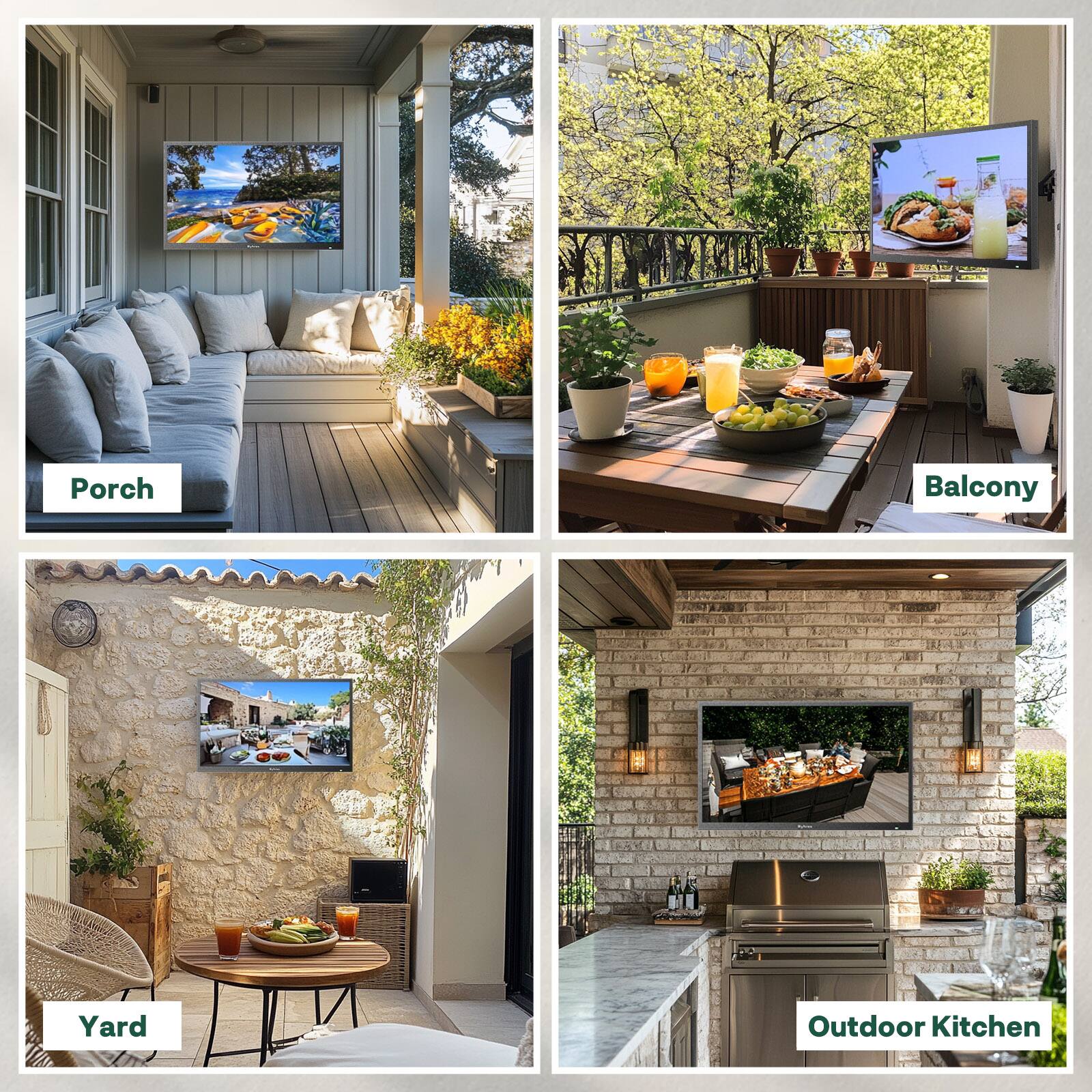 Porch  
Balcony  
Yard  
Outdoor Kitchen